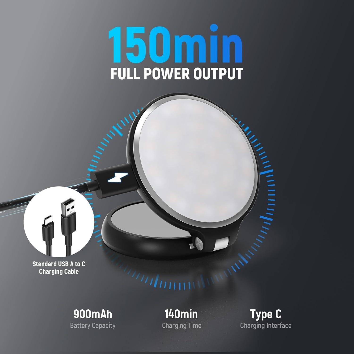 Luz LED Selfie NEEWER NL48R con Espejo y Soporte, 1160lx