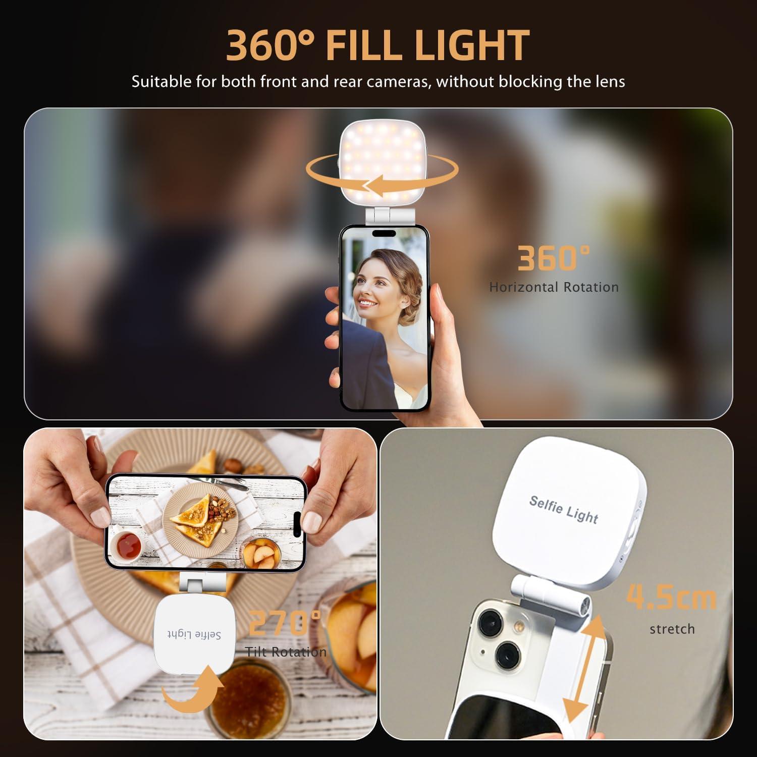 Luz de Selfie Magnética ORSOIRGIFON con Espejo HD 700lx