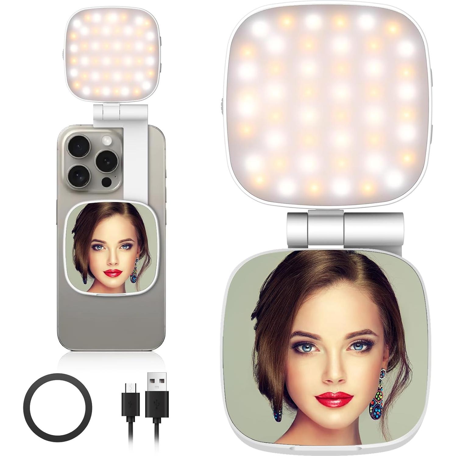 Luz de Selfie Magnética ORSOIRGIFON con Espejo HD 700lx