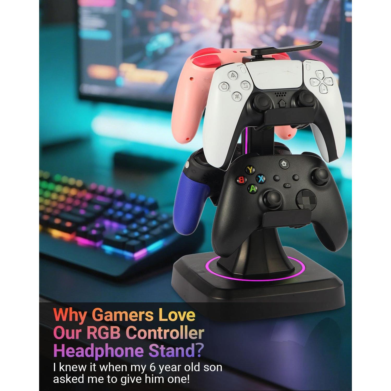 Soporte para Controladores y Auriculares RGB Yichenkeji 29 cm