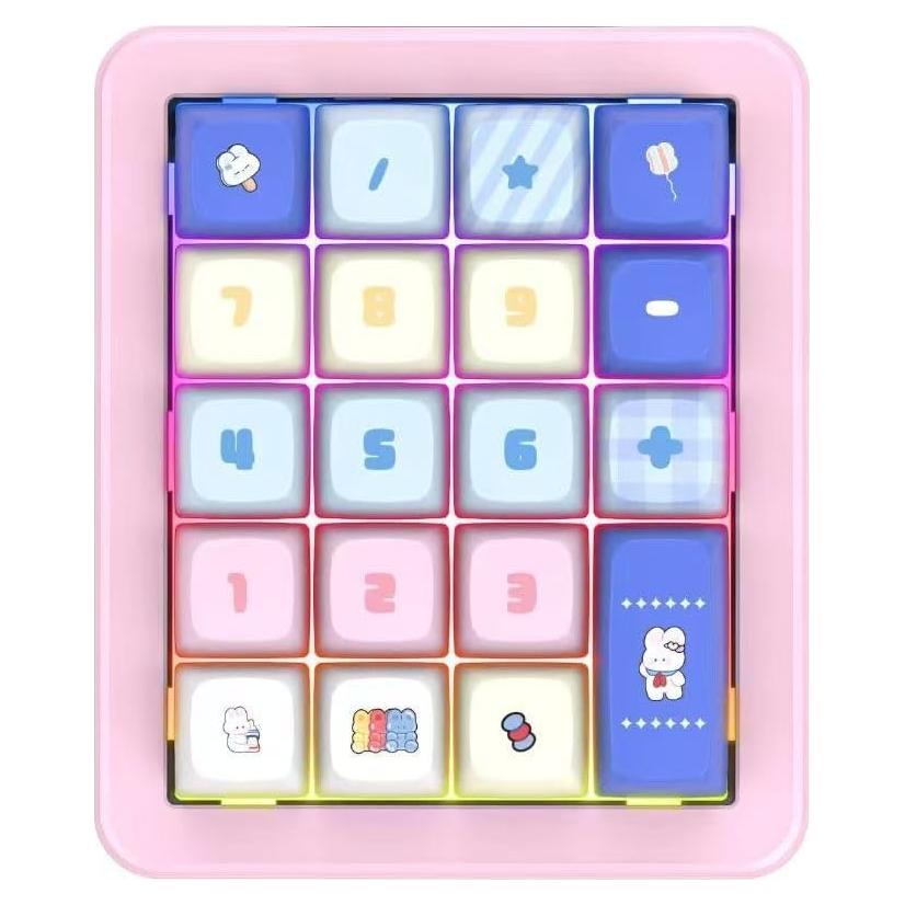 Teclado Numérico JOMAA RGB Programable 20 Teclas Rosa