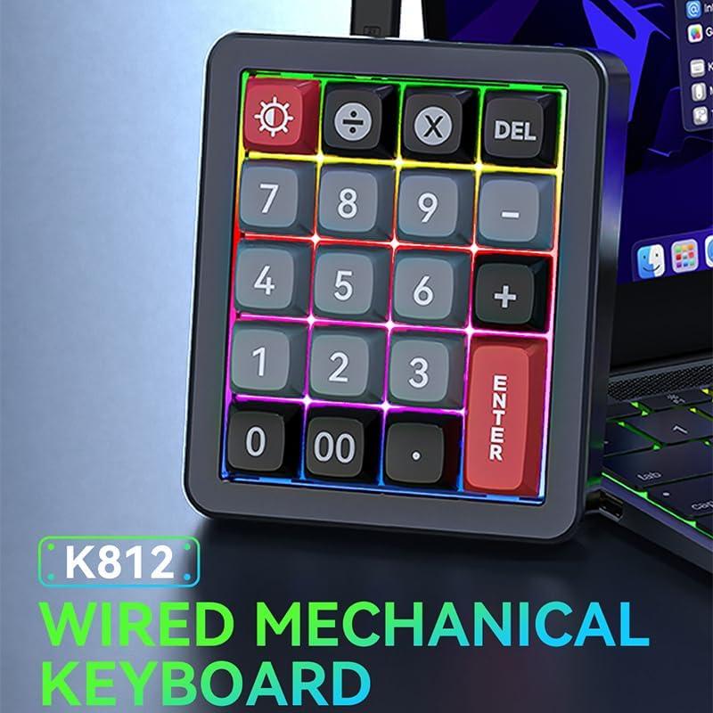 Teclado Numérico JOMAA RGB Programable 20 Teclas Rosa