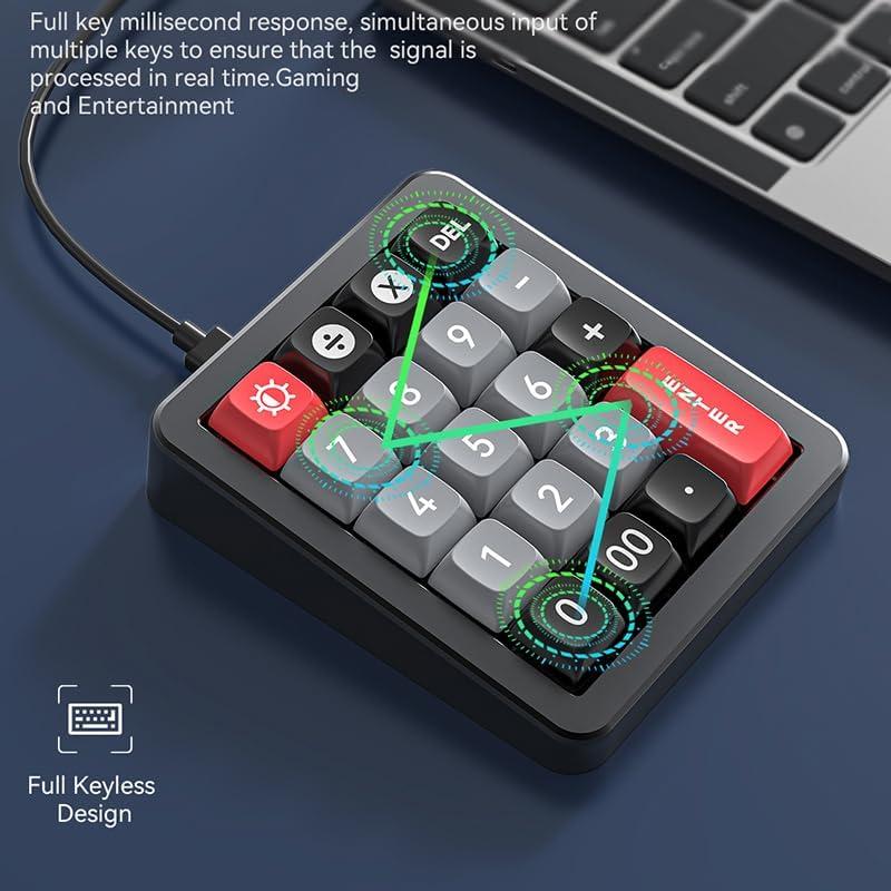 Teclado Numérico JOMAA RGB Programable 20 Teclas Rosa