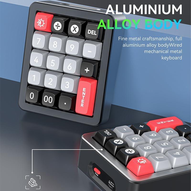 Teclado Numérico JOMAA RGB Programable 20 Teclas Rosa