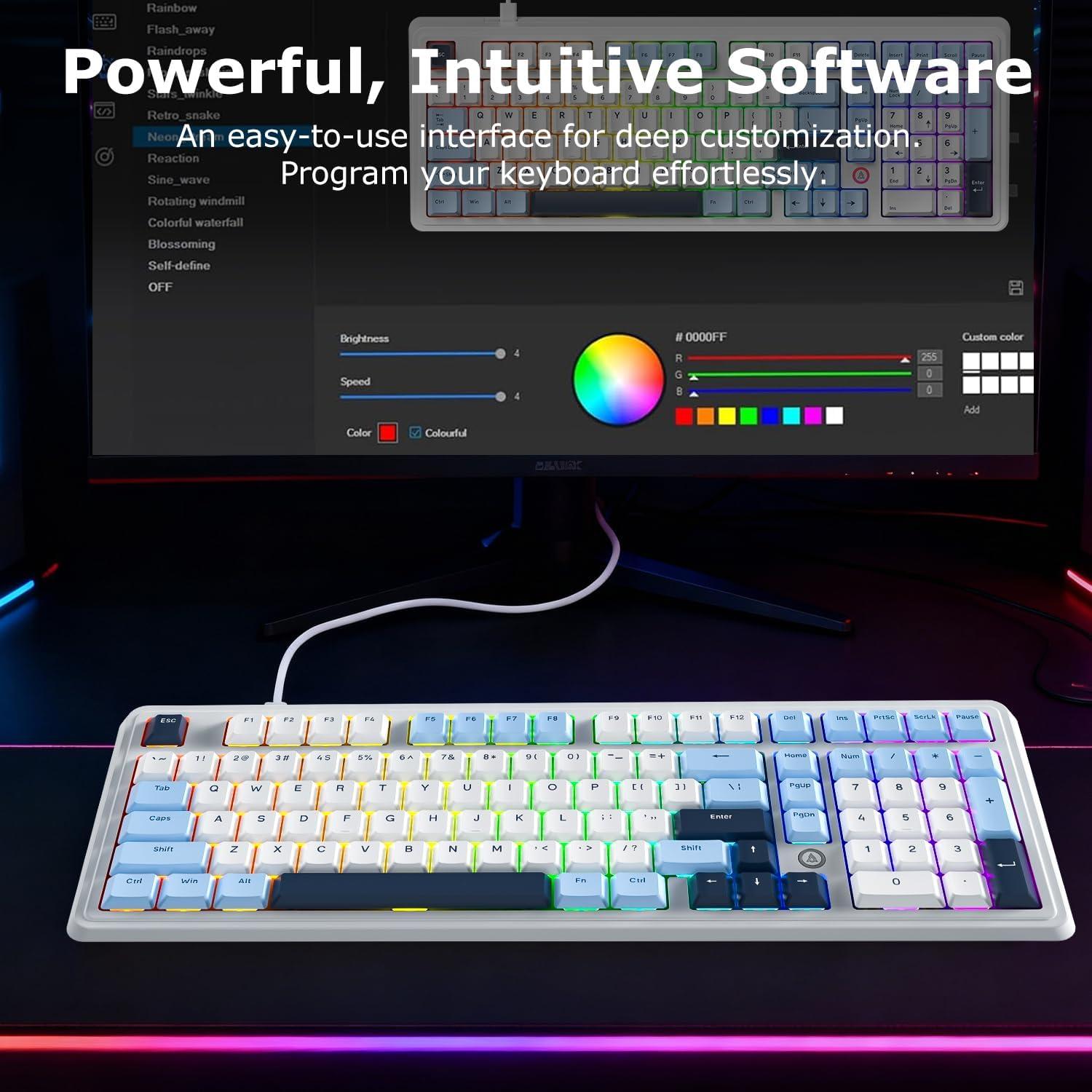 Teclado Mecánico Hot-Swappable Ajazz AK980 RGB 101 Teclas