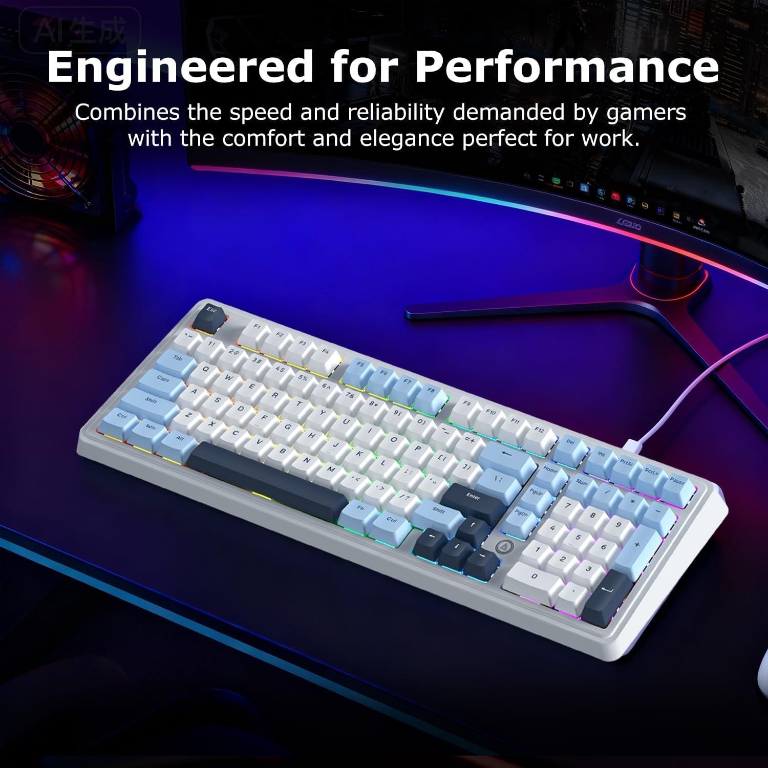 Teclado Mecánico Hot-Swappable Ajazz AK980 RGB 101 Teclas