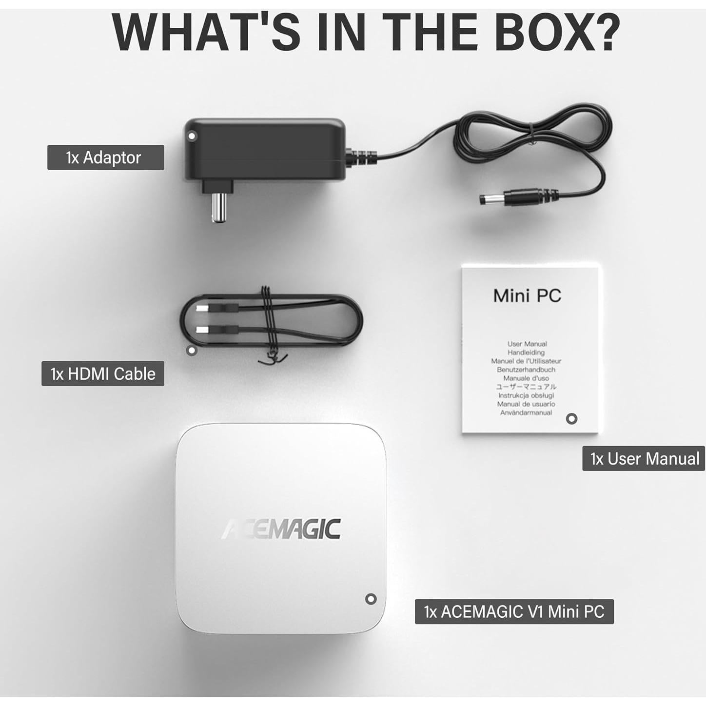 Mini PC ACEMAGIC V1 Intel N150 16GB RAM 256GB SSD 4K