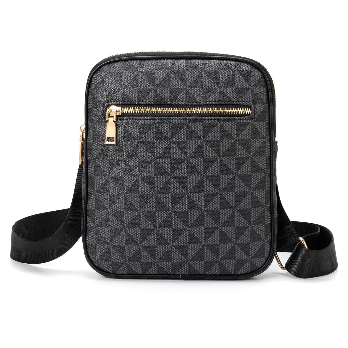 Bolsa Cruzada Hombre PVC Negra 20x3.3x23cm Ligera