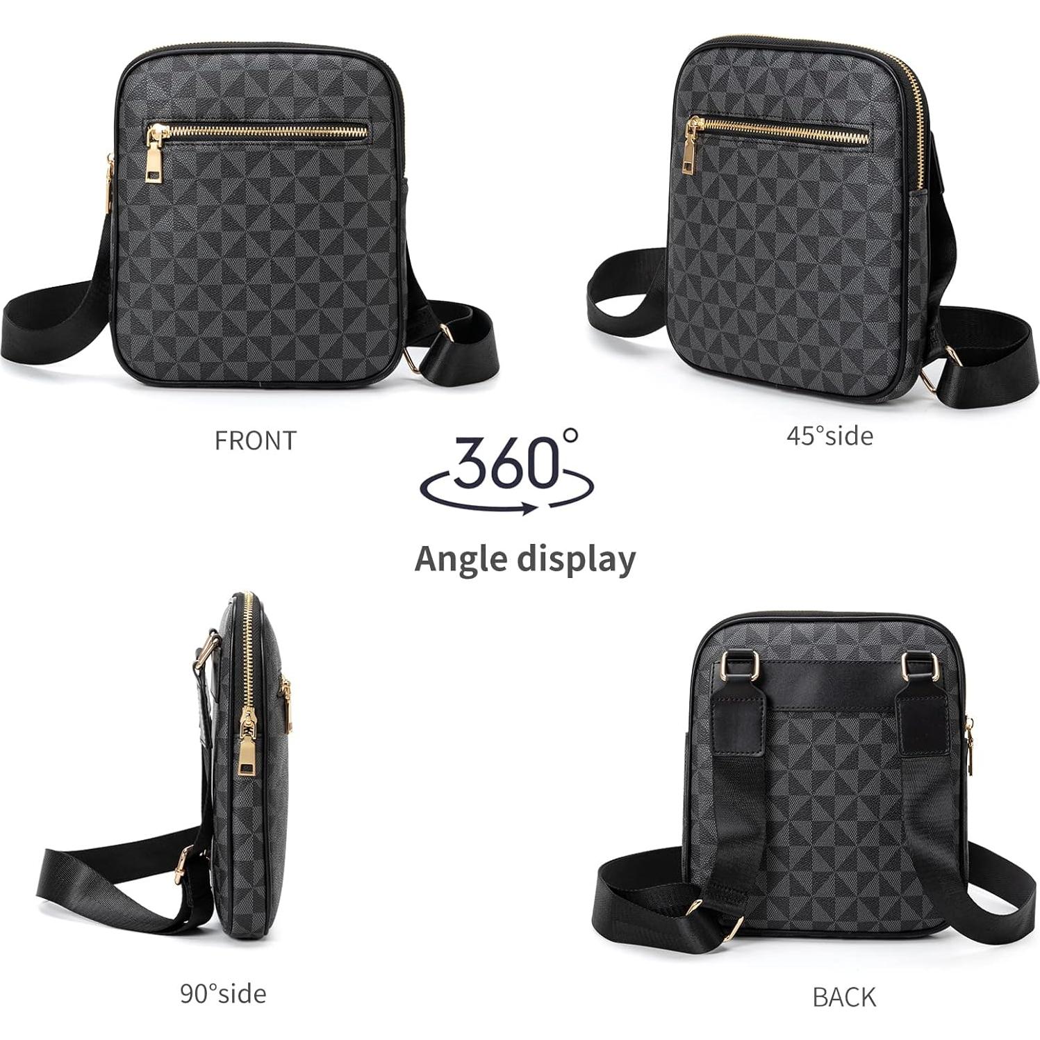 Bolsa Cruzada Hombre PVC Negra 20x3.3x23cm Ligera