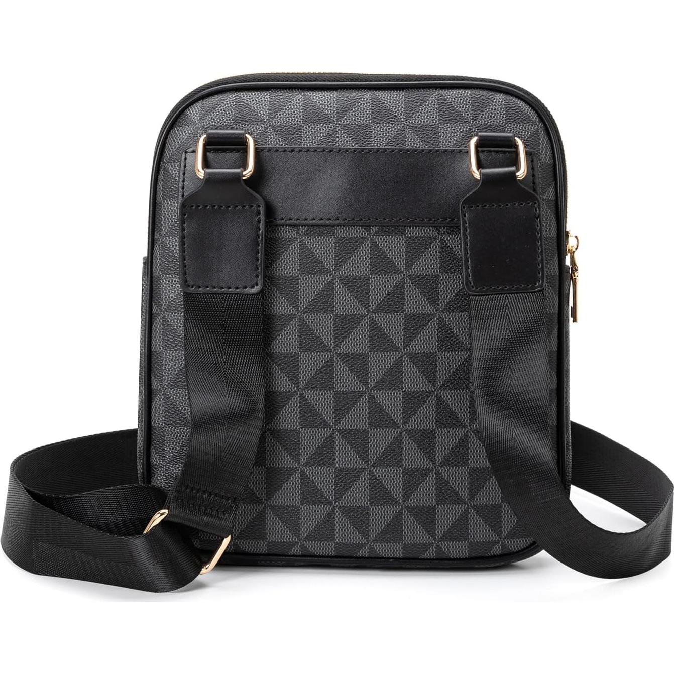 Bolsa Cruzada Hombre PVC Negra 20x3.3x23cm Ligera