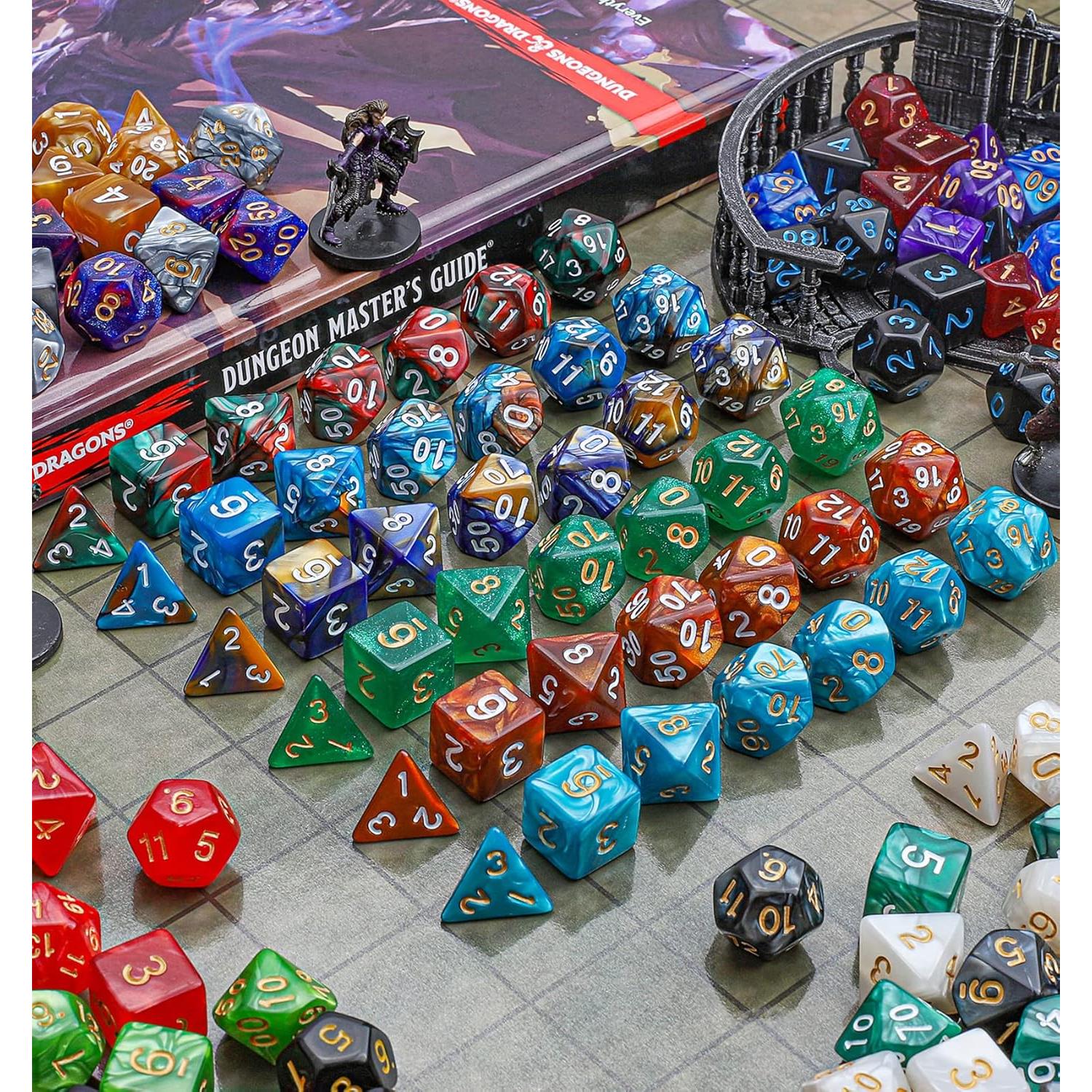 Conjunto de Dados CiaraQ DND - 26 Sets de Dados Poliedricos