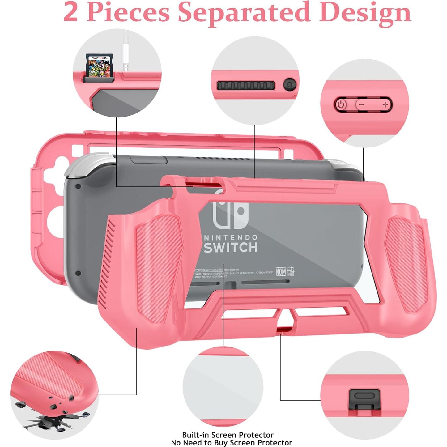 Funda Protectora Kailfee para Switch Lite con Agarre Coral