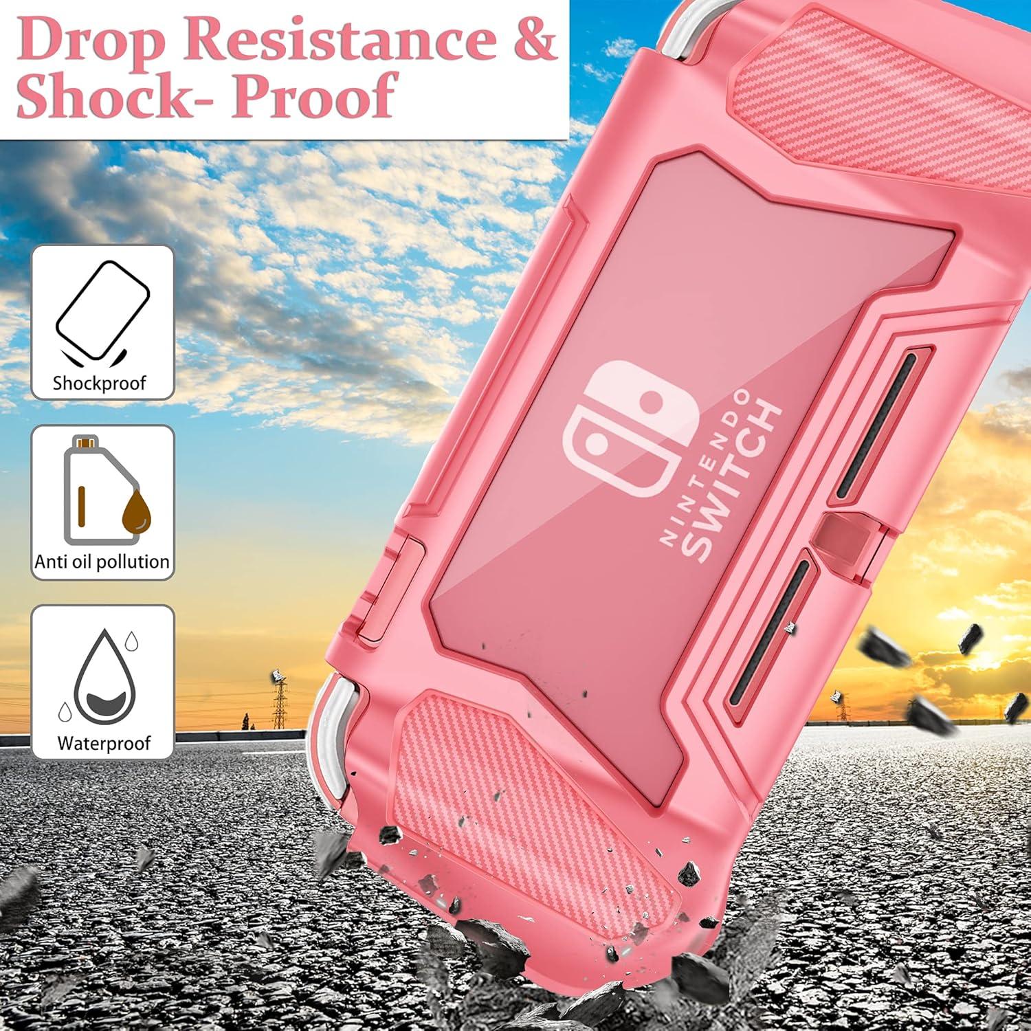 Funda Protectora Kailfee para Switch Lite con Agarre Coral