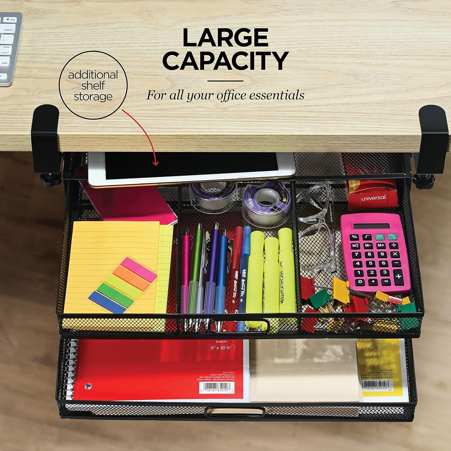 Organizador de Cajones Bajo Escritorio Homeify, 2 Cajones de Metal