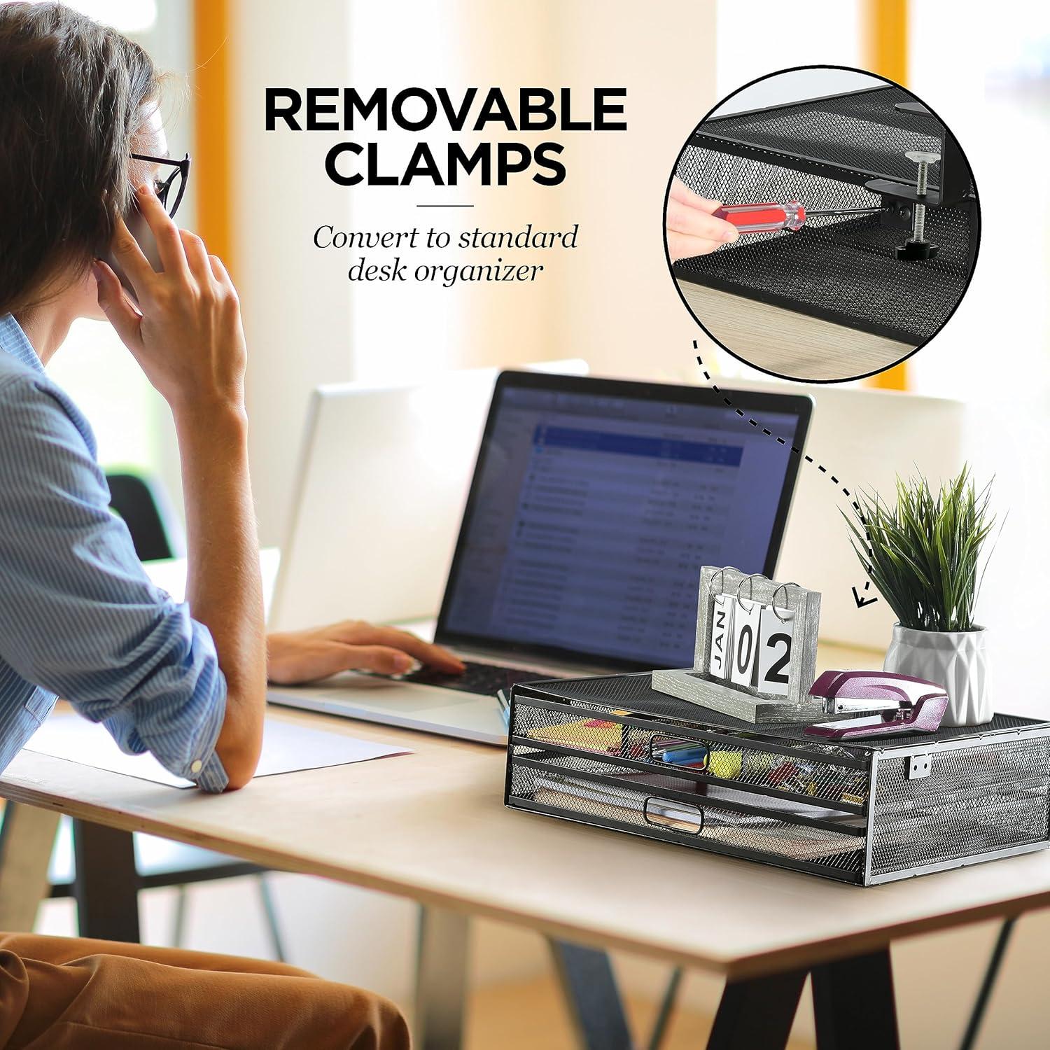 Organizador de Cajones Bajo Escritorio Homeify, 2 Cajones de Metal