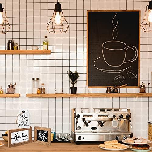 3 Carteles de Madera Decorativos Jetec para Café Rústico