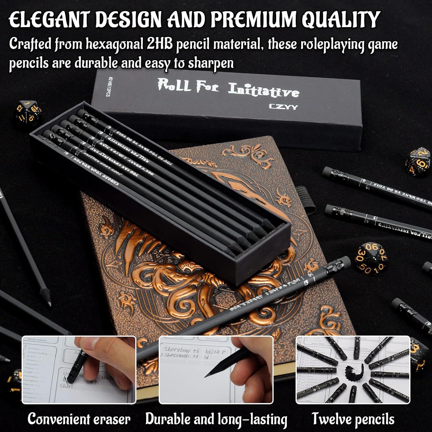 Juego de Lápices CZYY D&D 12 Piezas con Borrador