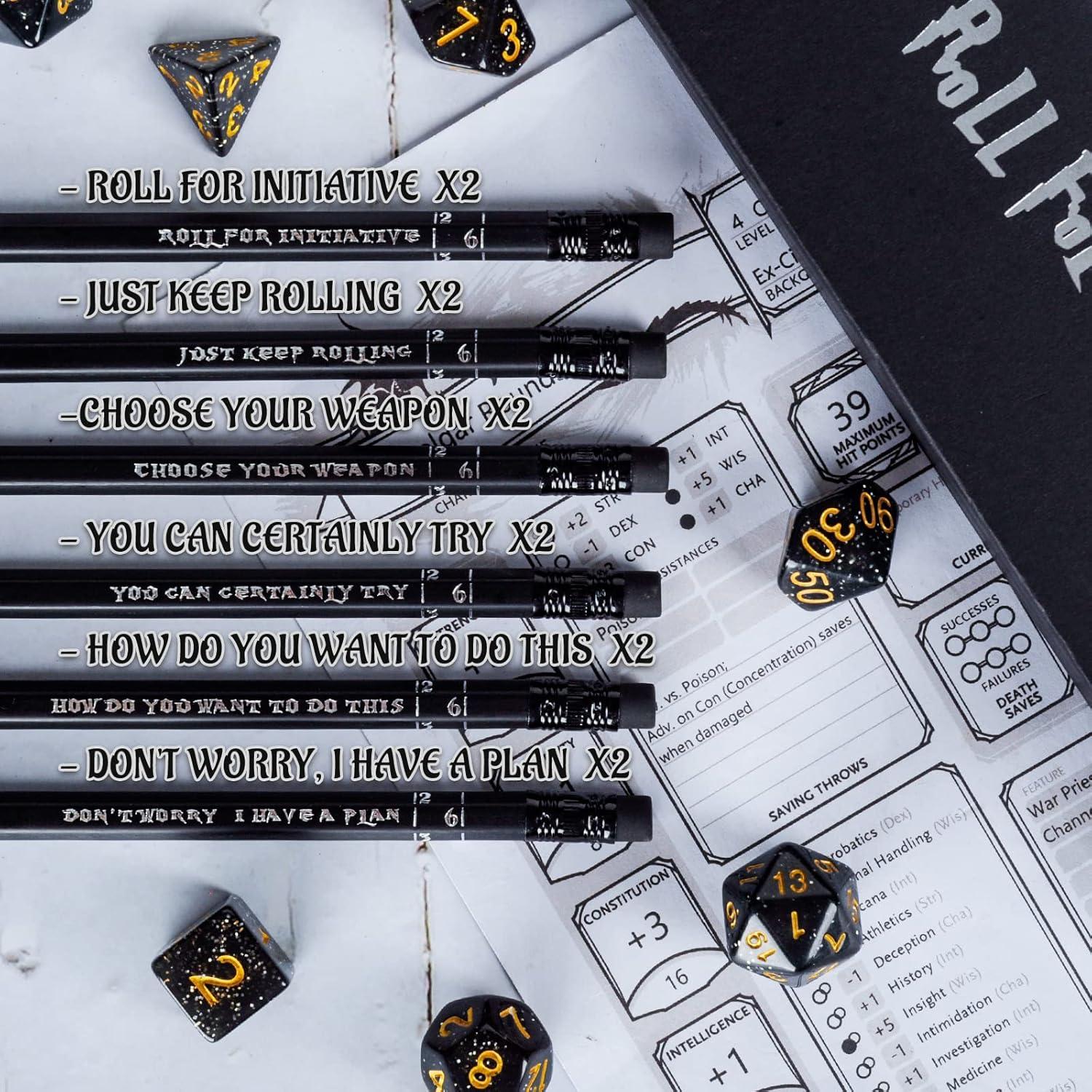 Juego de Lápices CZYY D&D 12 Piezas con Borrador