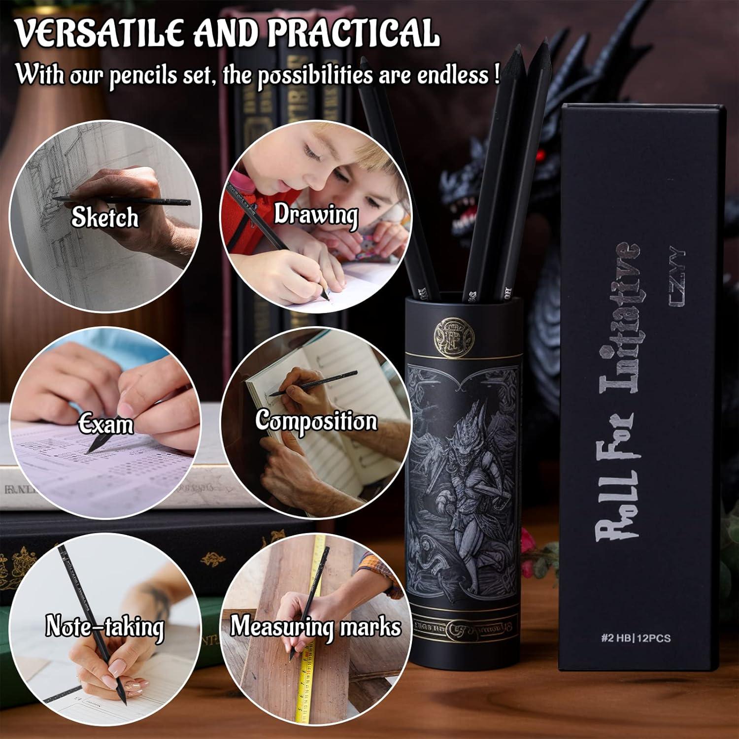 Juego de Lápices CZYY D&D 12 Piezas con Borrador