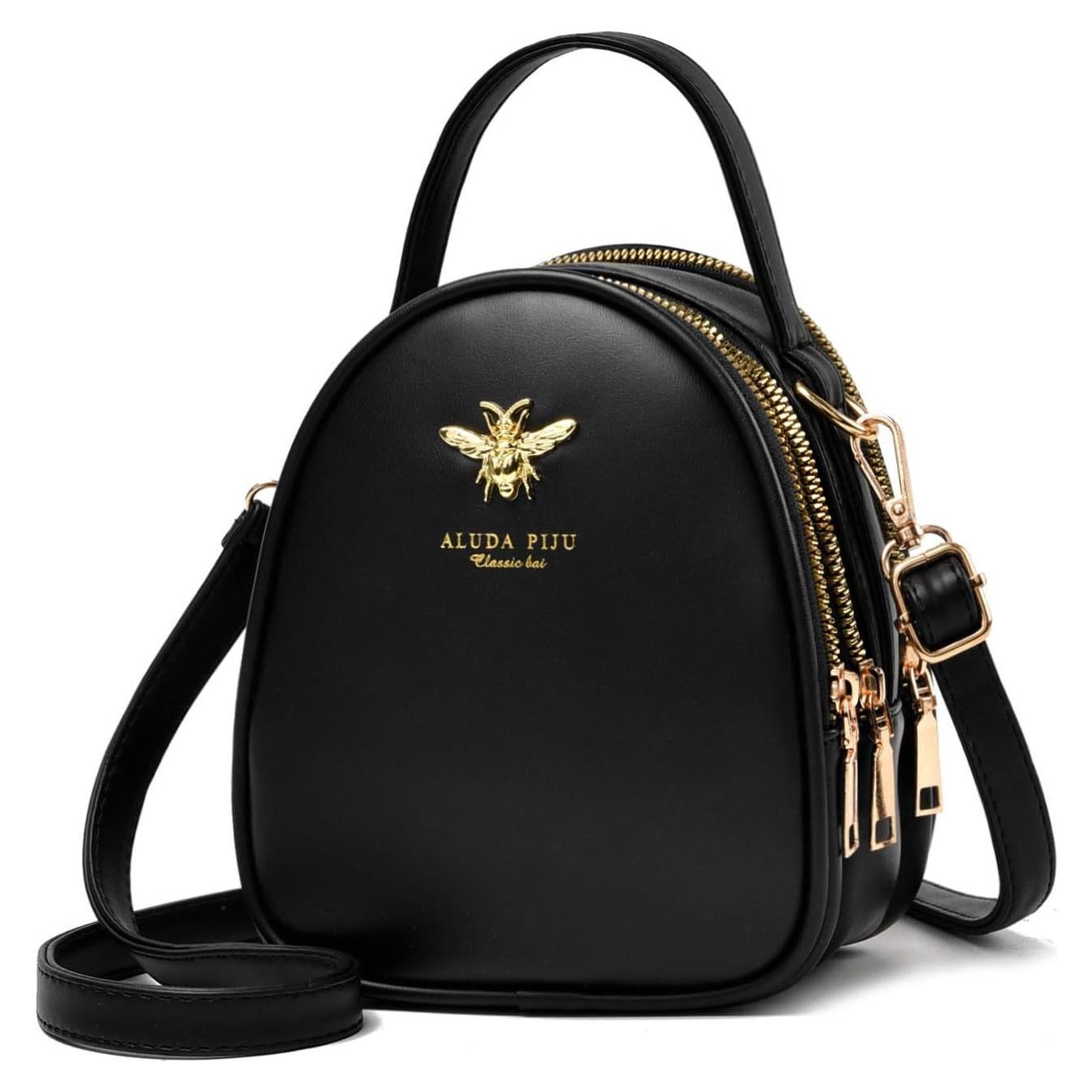 Bolso Cruzado Mujer WW02-1 Negro Cuero Sintético