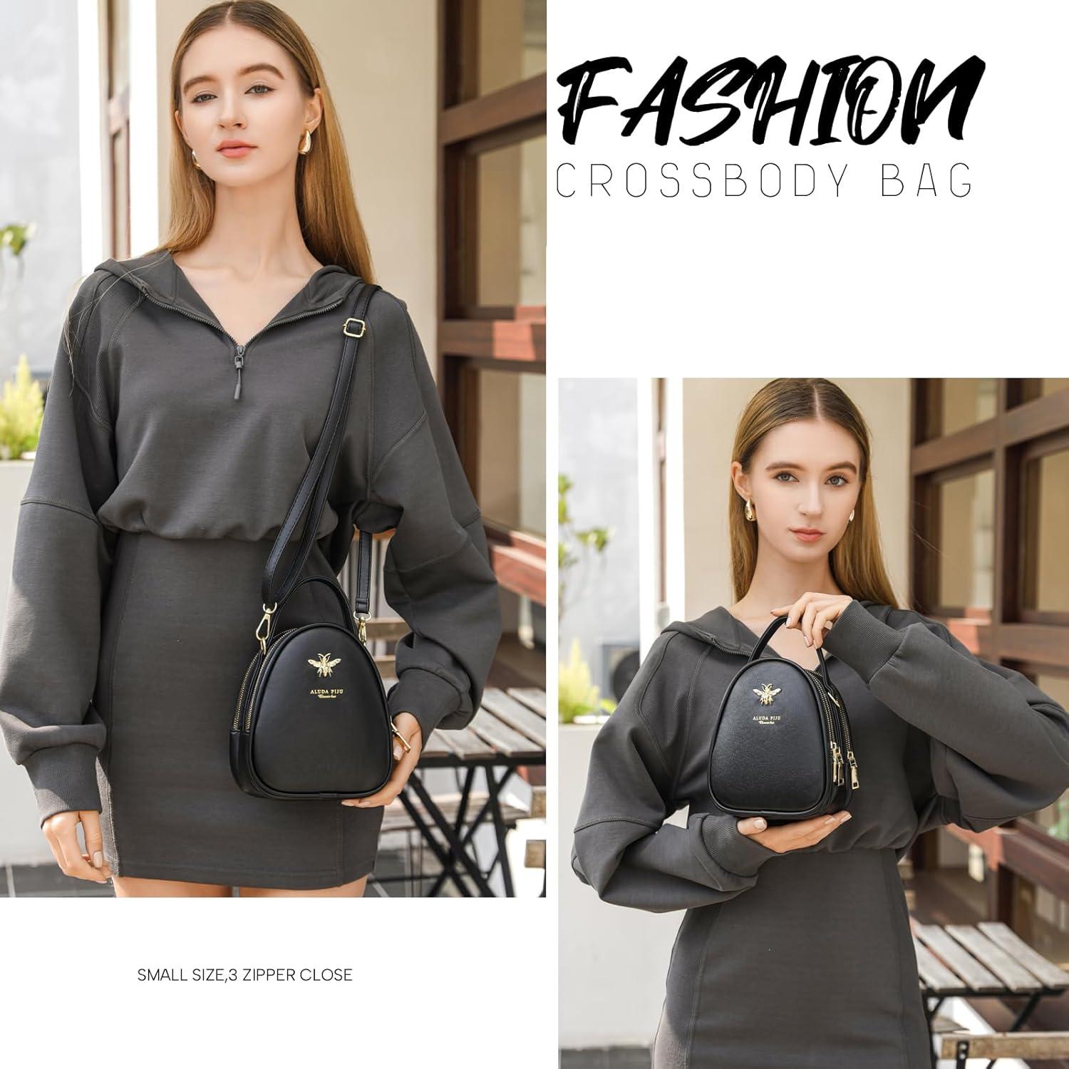 Bolso Cruzado Mujer WW02-1 Negro Cuero Sintético