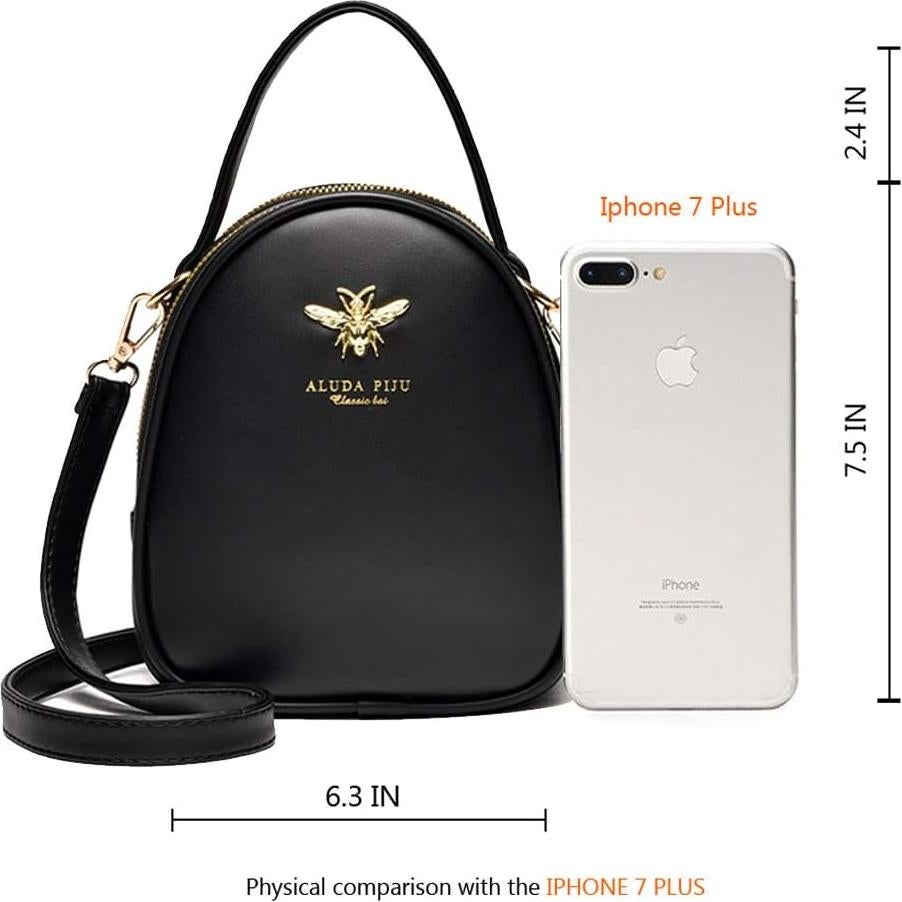 Bolso Cruzado Mujer WW02-1 Negro Cuero Sintético