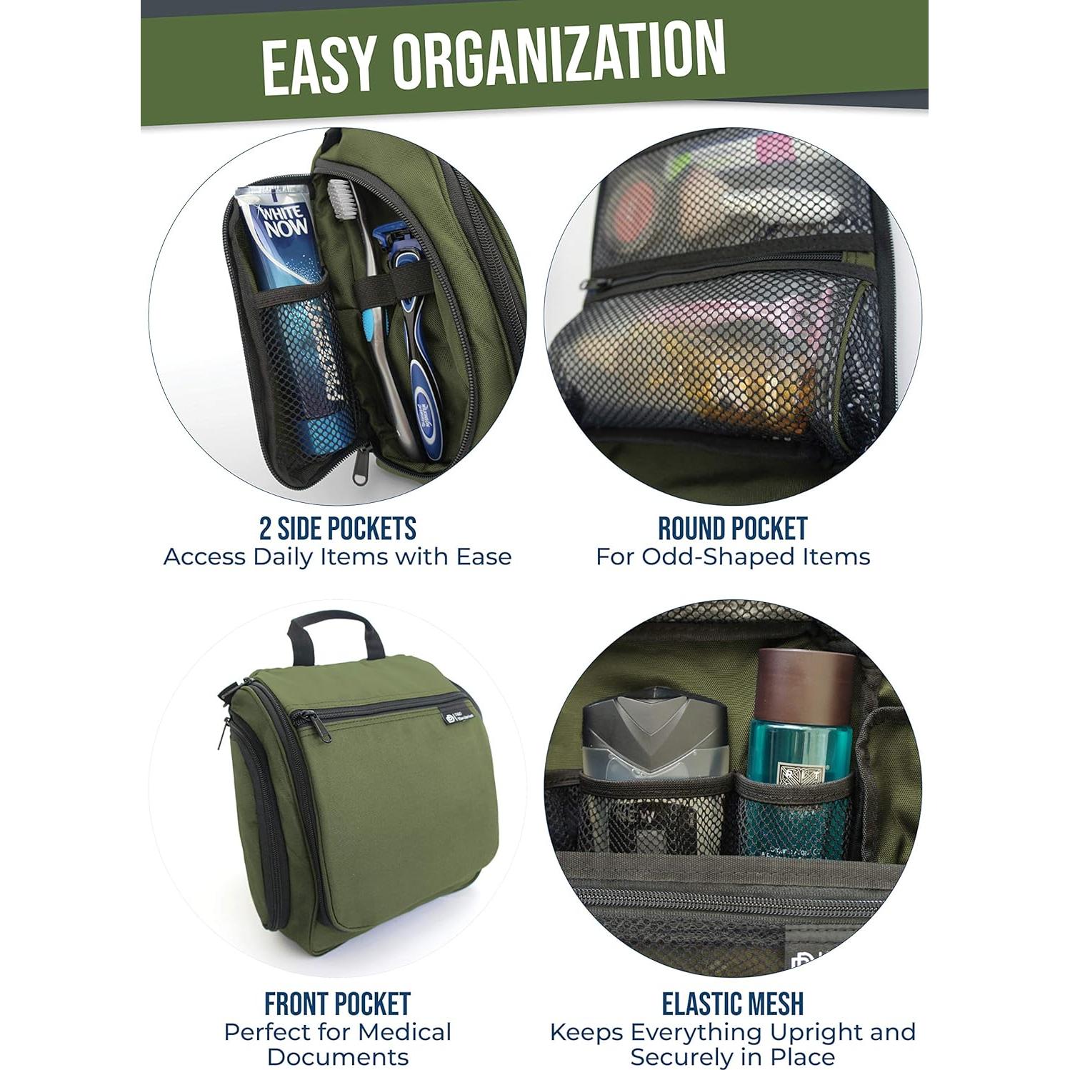 Bolsa de Aseo Colgante D&D Verde Bosque – 10 Compartimentos