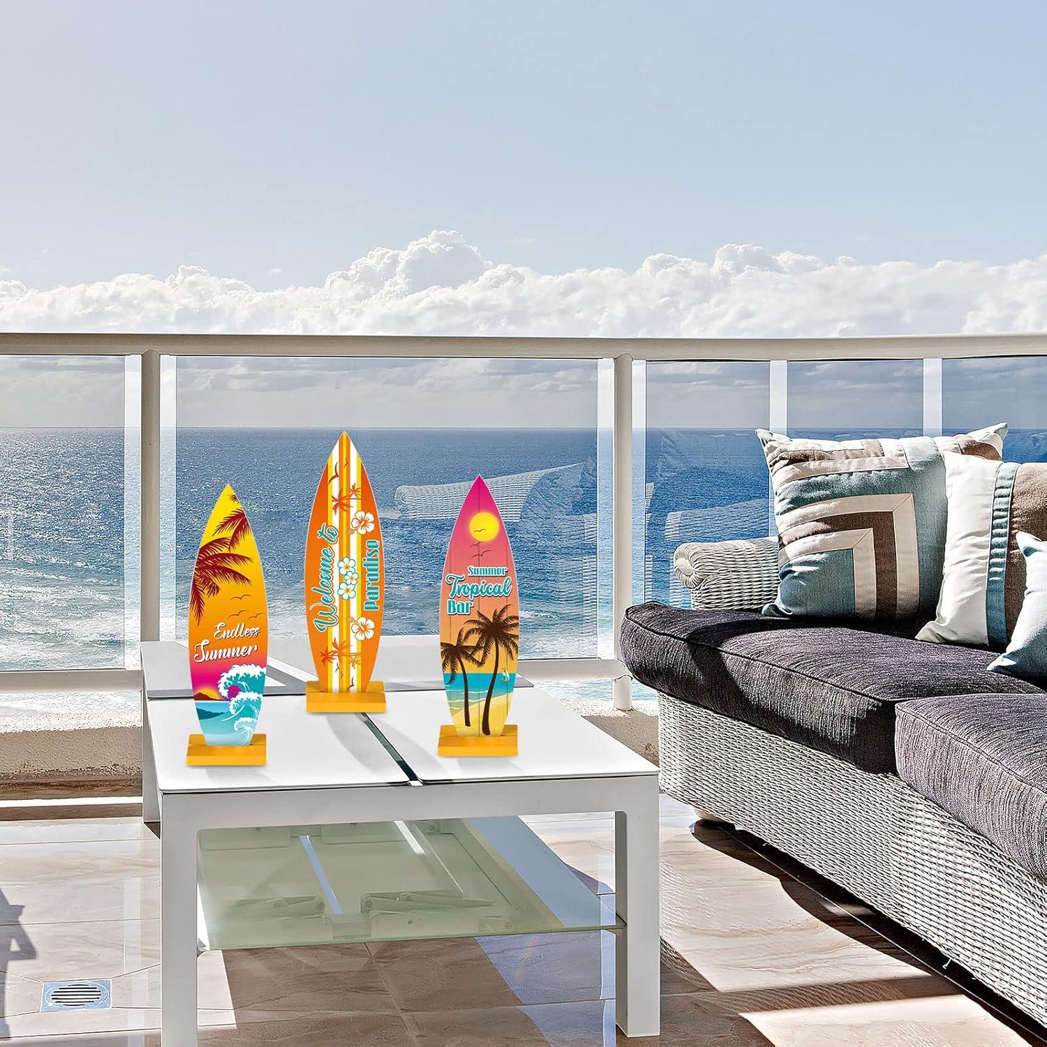 Decoraciones de Mesa Playa Blulu 8 Pcs Tabla Surf 21x6 cm