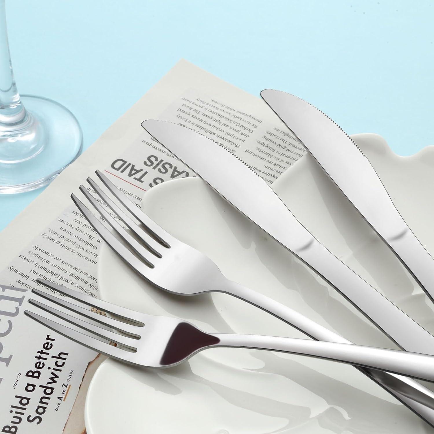 Juego de 24 Piezas de Cubiertos Gymdin - Acero Inoxidable Pulido