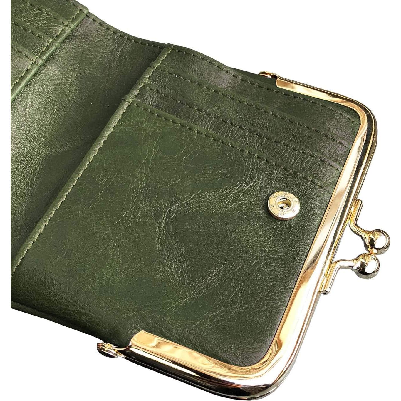 Billetera Bifold AOXONEL Verde para Mujeres RFID Compacta