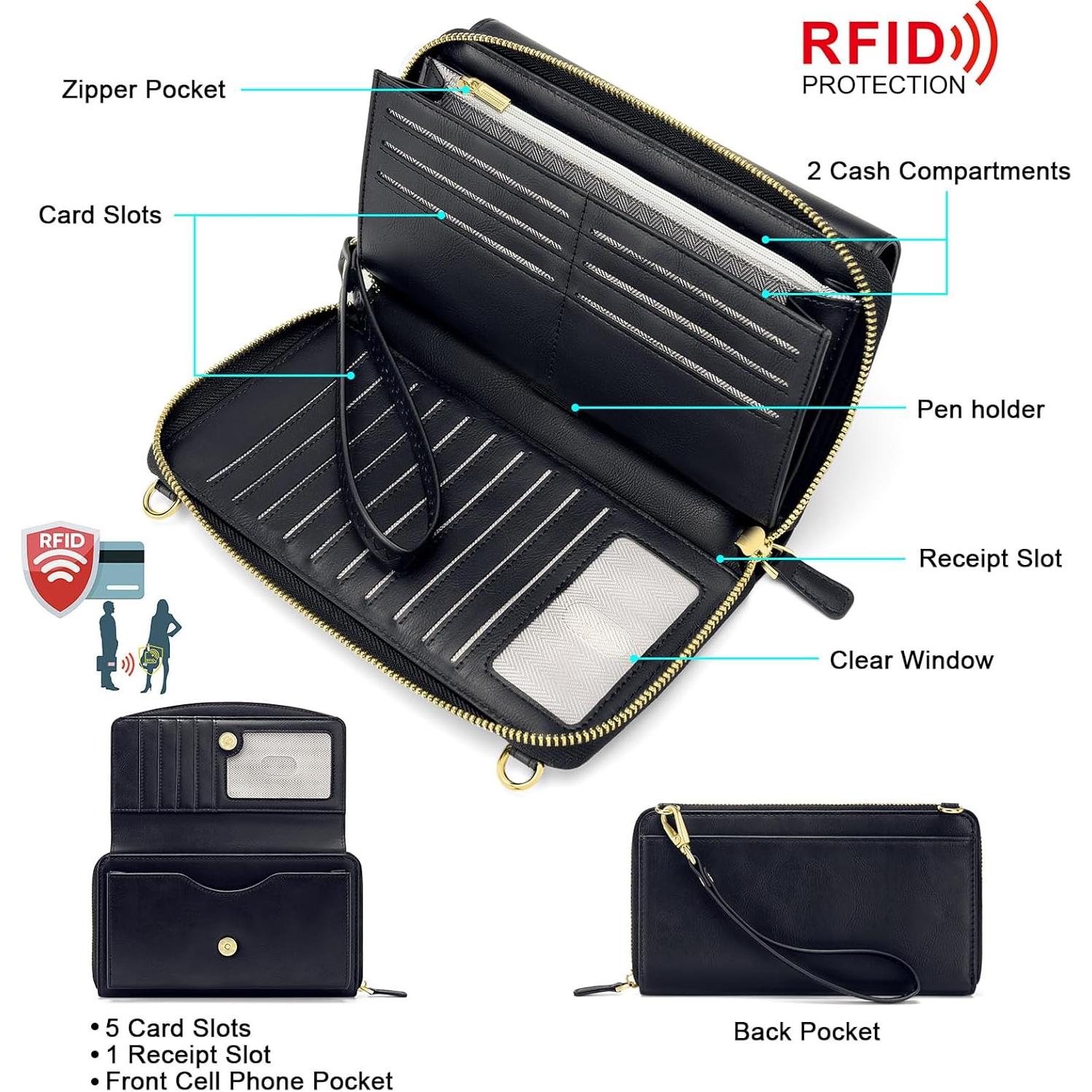 Billetera de Mujer Peacocktion con RFID y Gran Capacidad