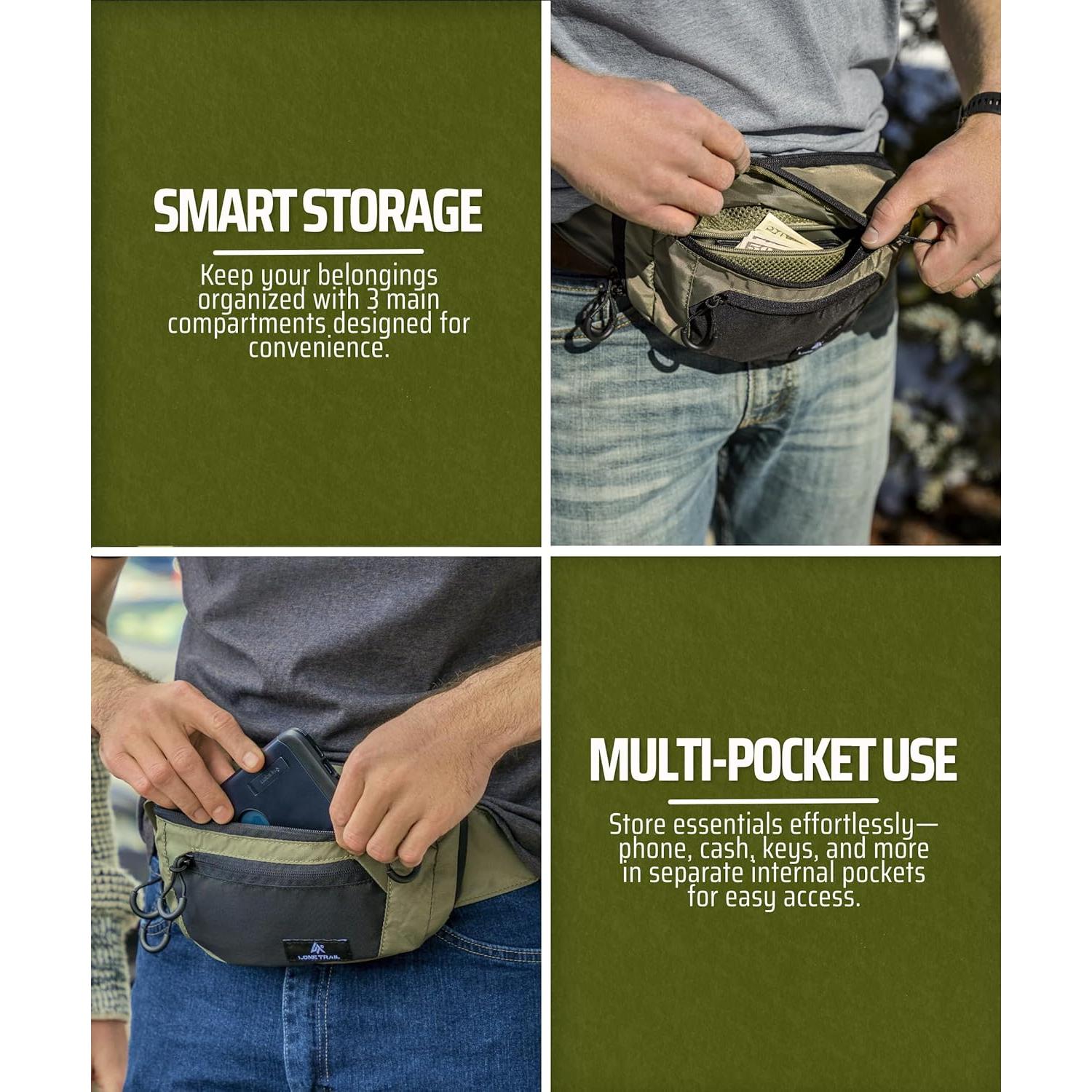 Mochila de Cintura Lone Trail para Hombres - Resistente y Discreta