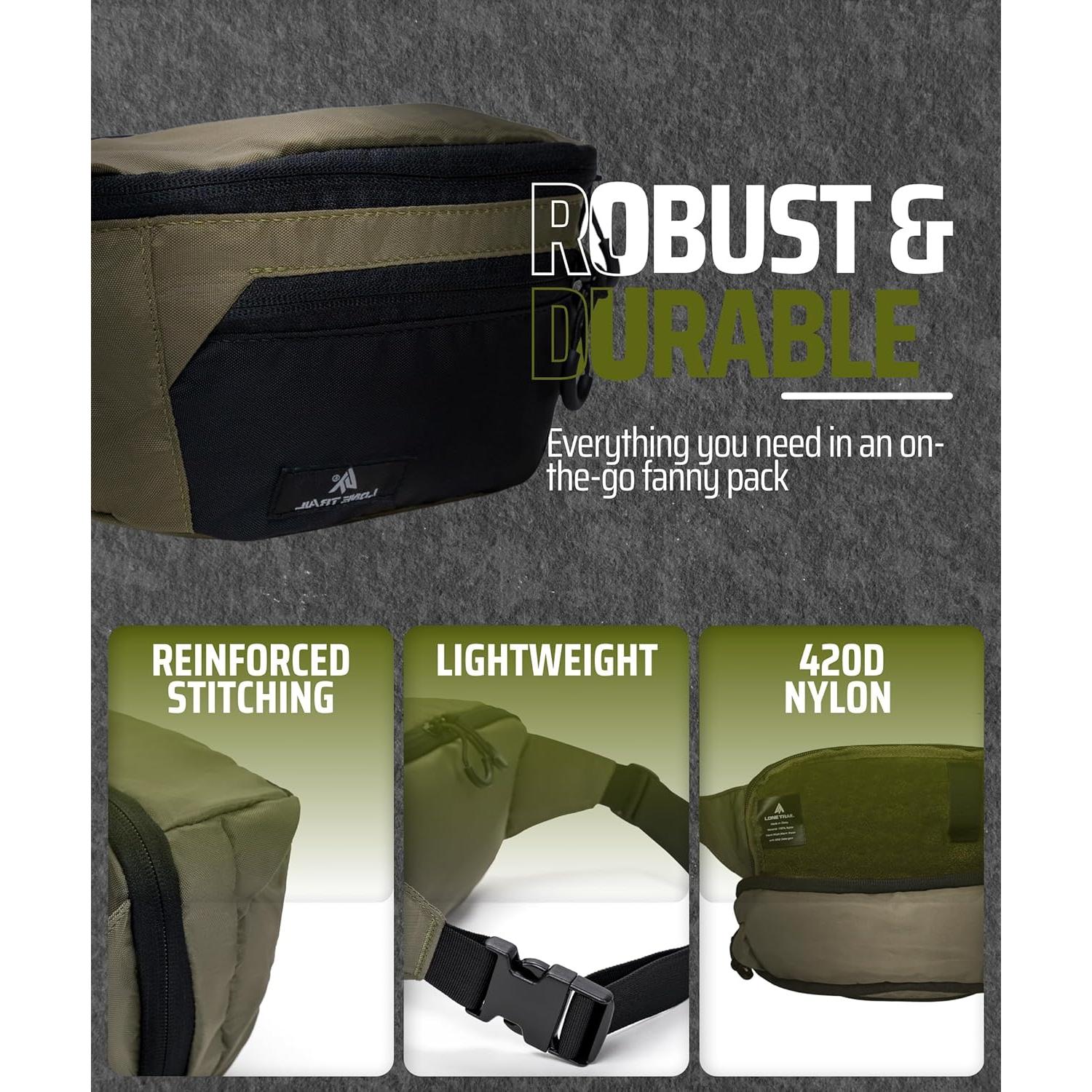 Mochila de Cintura Lone Trail para Hombres - Resistente y Discreta