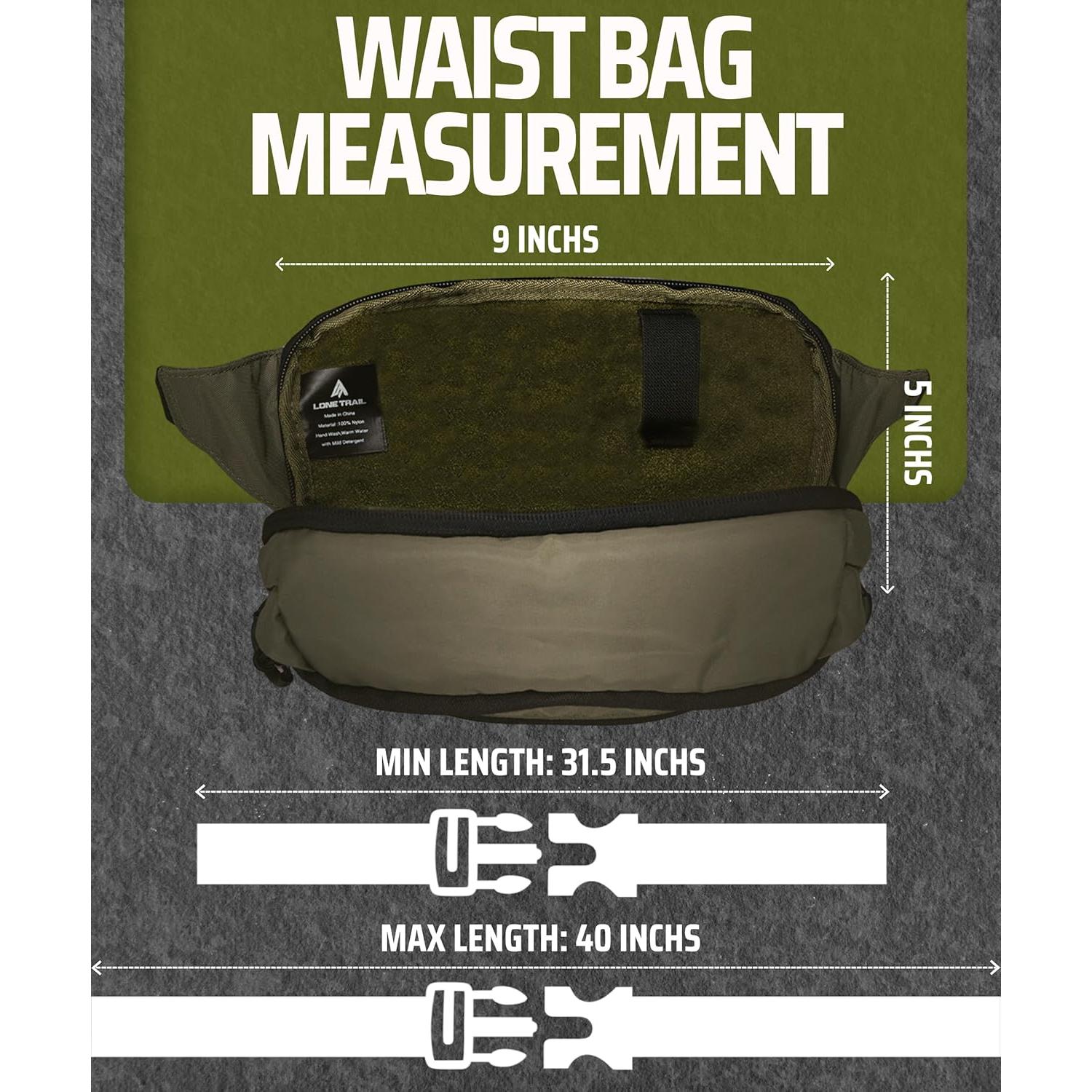 Mochila de Cintura Lone Trail para Hombres - Resistente y Discreta