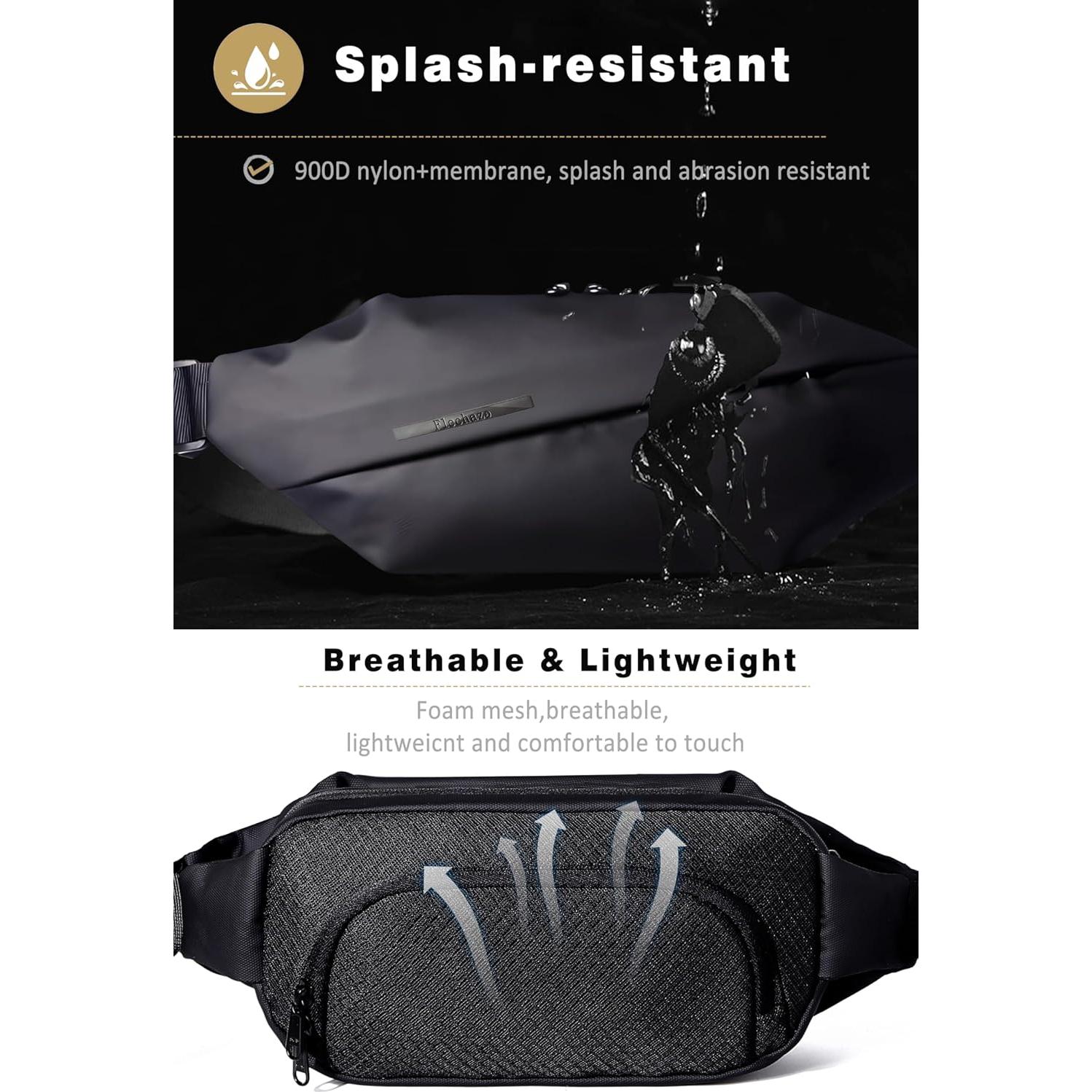 Bolsa de Bandolera SOOWER Negra a Prueba de Agua 35.8x9.6cm