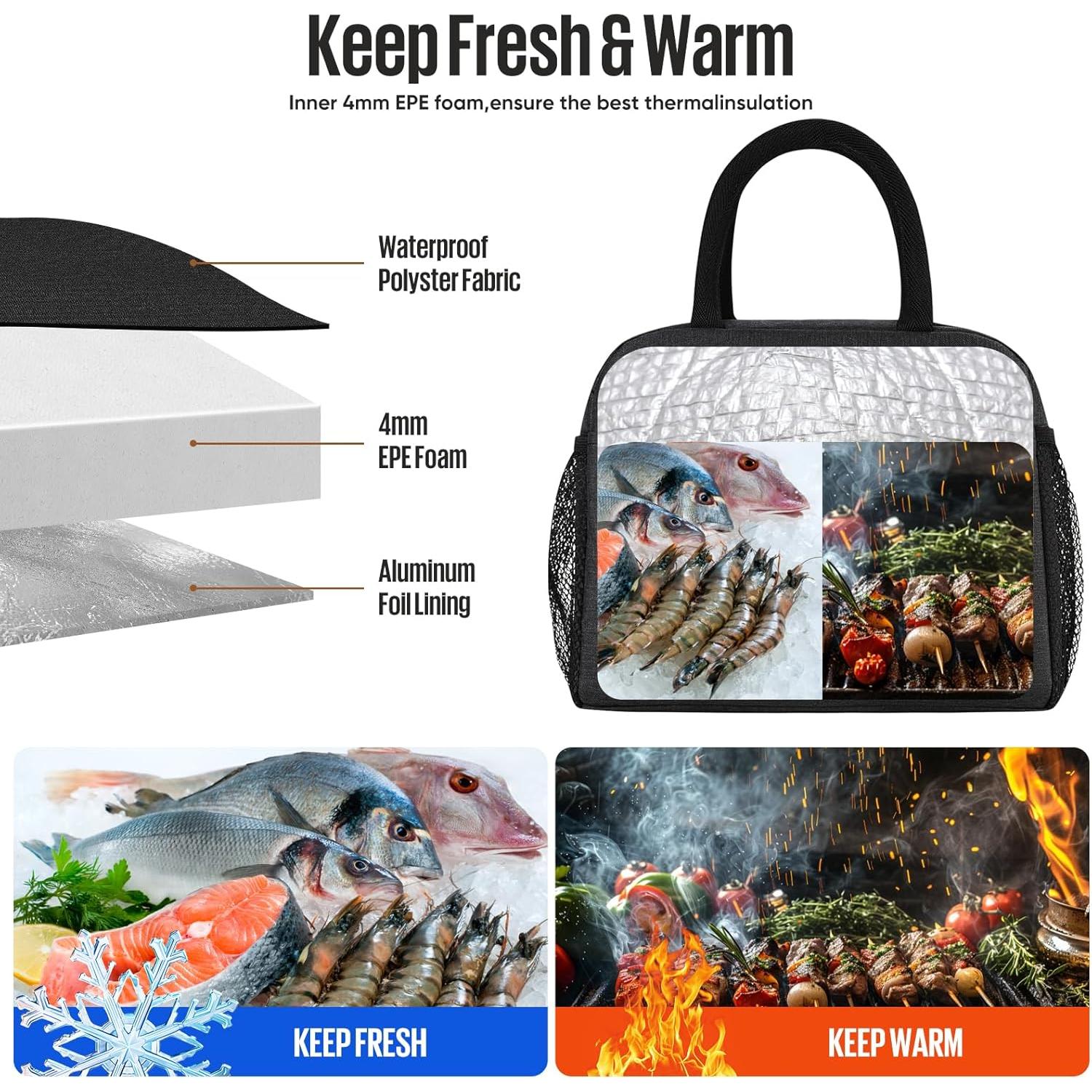 Bolsa de Almuerzo Aislante Douyadady Negra 27.4x16x22.4cm