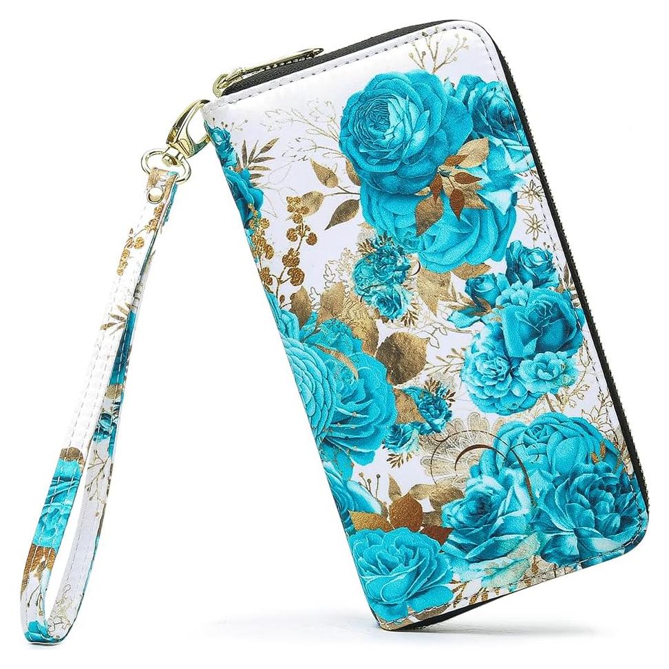 Cartera Bifold RFID para Mujeres Cambridge Blue 10.92x20.32cm