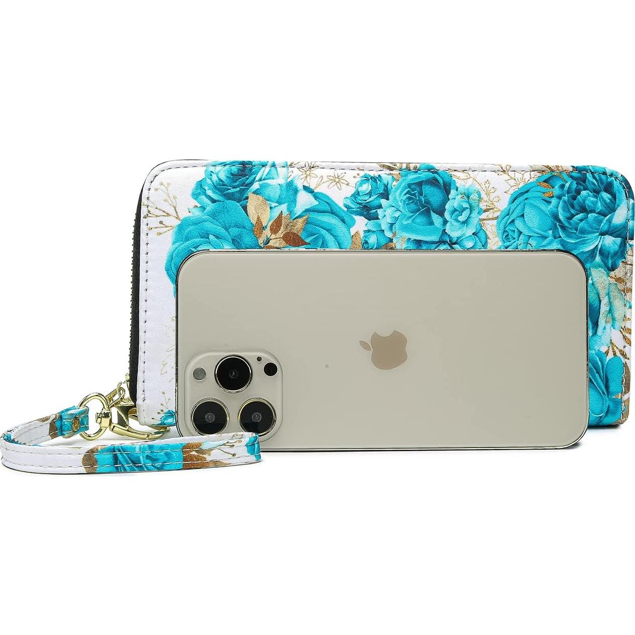 Cartera Bifold RFID para Mujeres Cambridge Blue 10.92x20.32cm