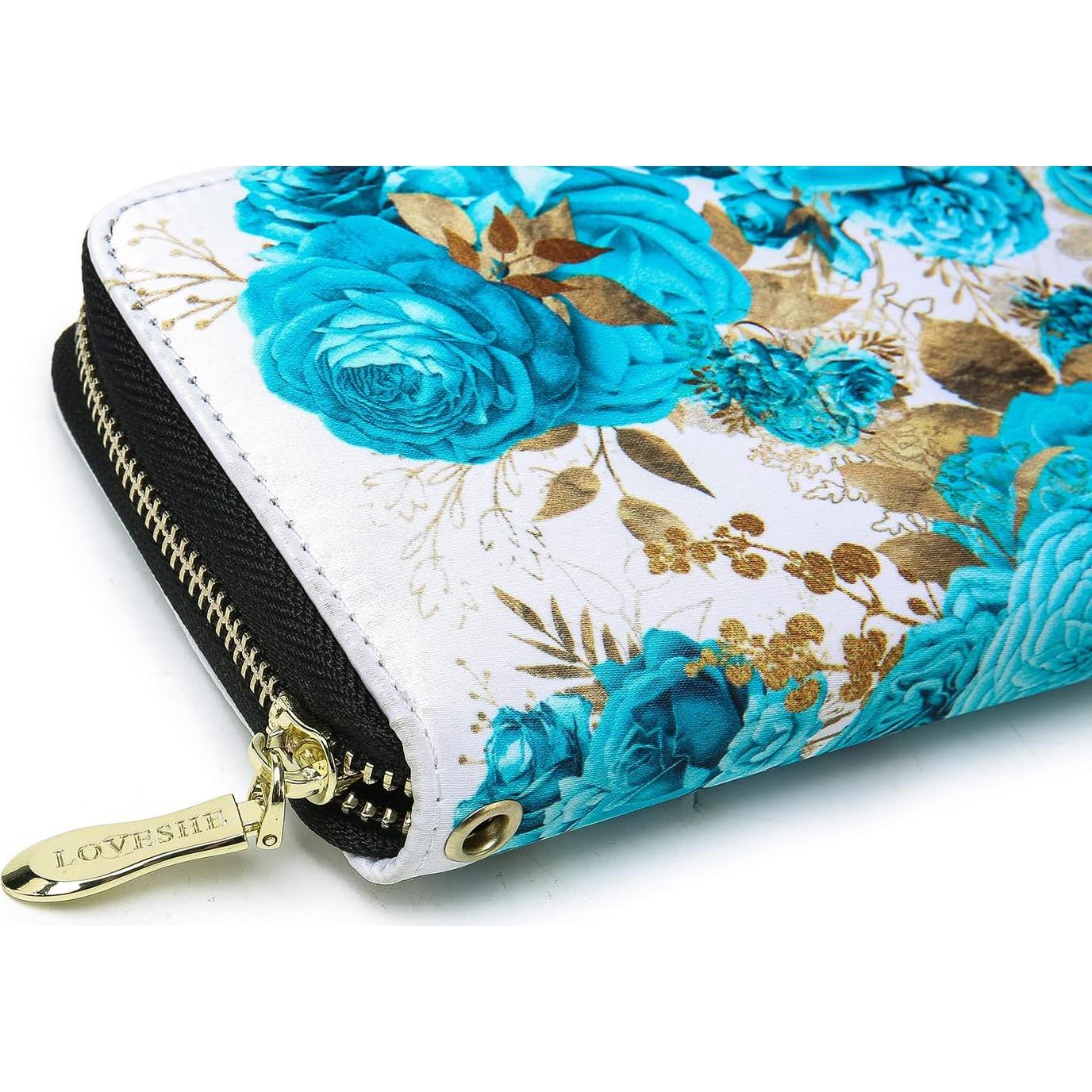 Cartera Bifold RFID para Mujeres Cambridge Blue 10.92x20.32cm