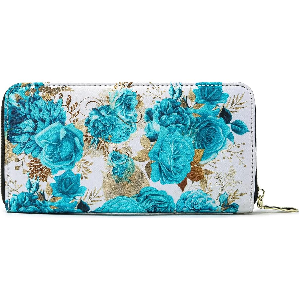 Cartera Bifold RFID para Mujeres Cambridge Blue 10.92x20.32cm