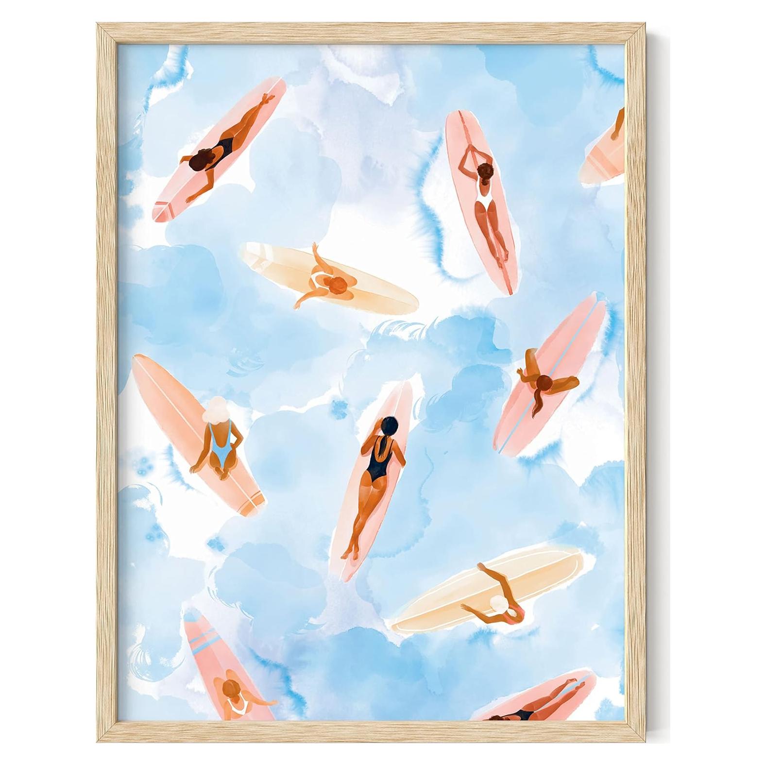 Arte de Pared Surfista Haus and Hues 30x40 cm Marco Beige