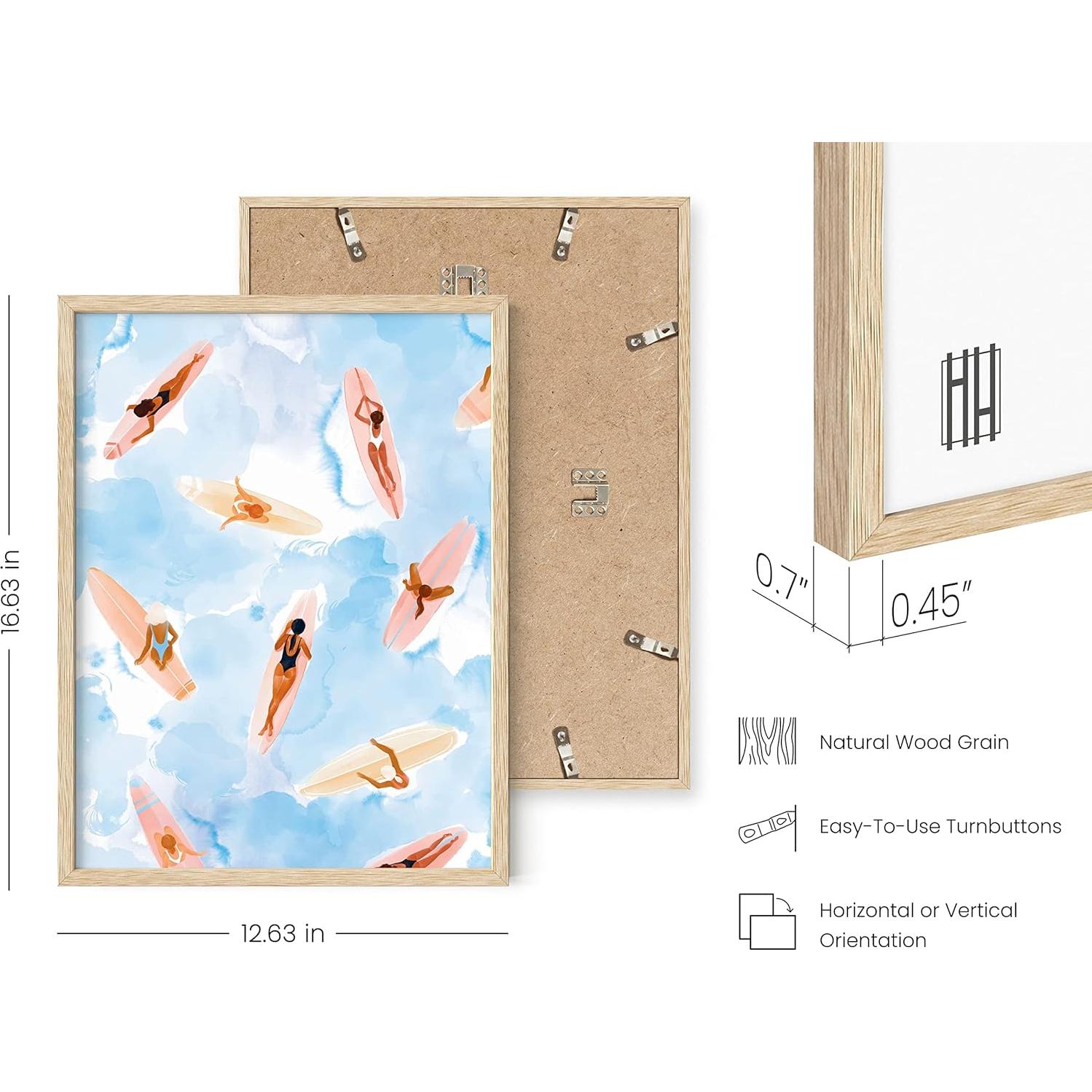 Arte de Pared Surfista Haus and Hues 30x40 cm Marco Beige