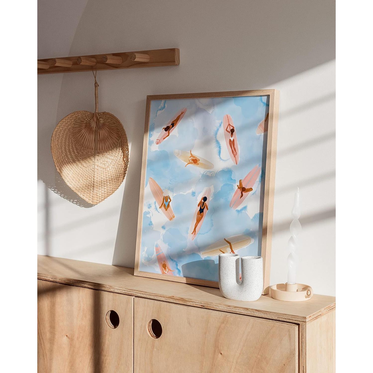 Arte de Pared Surfista Haus and Hues 30x40 cm Marco Beige