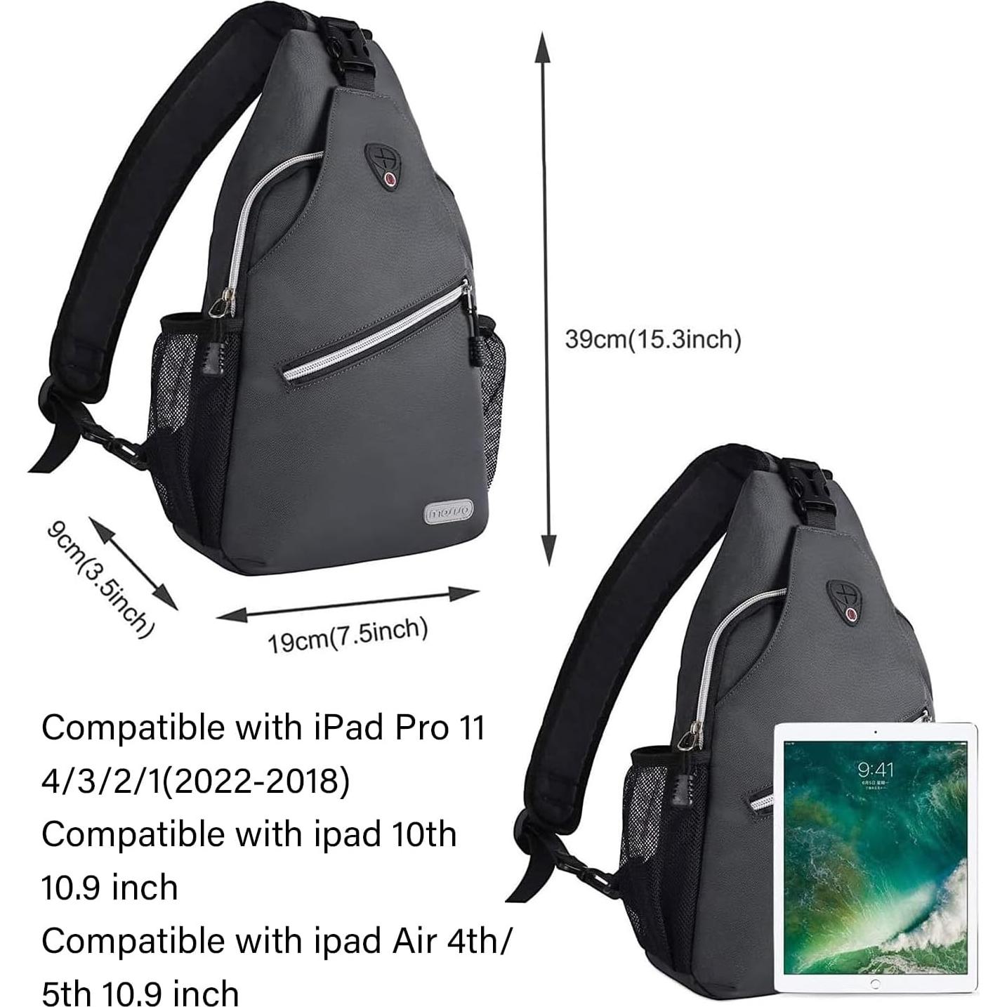 Mochila de Hombro MOSISO Gris Espacial 6L para Senderismo