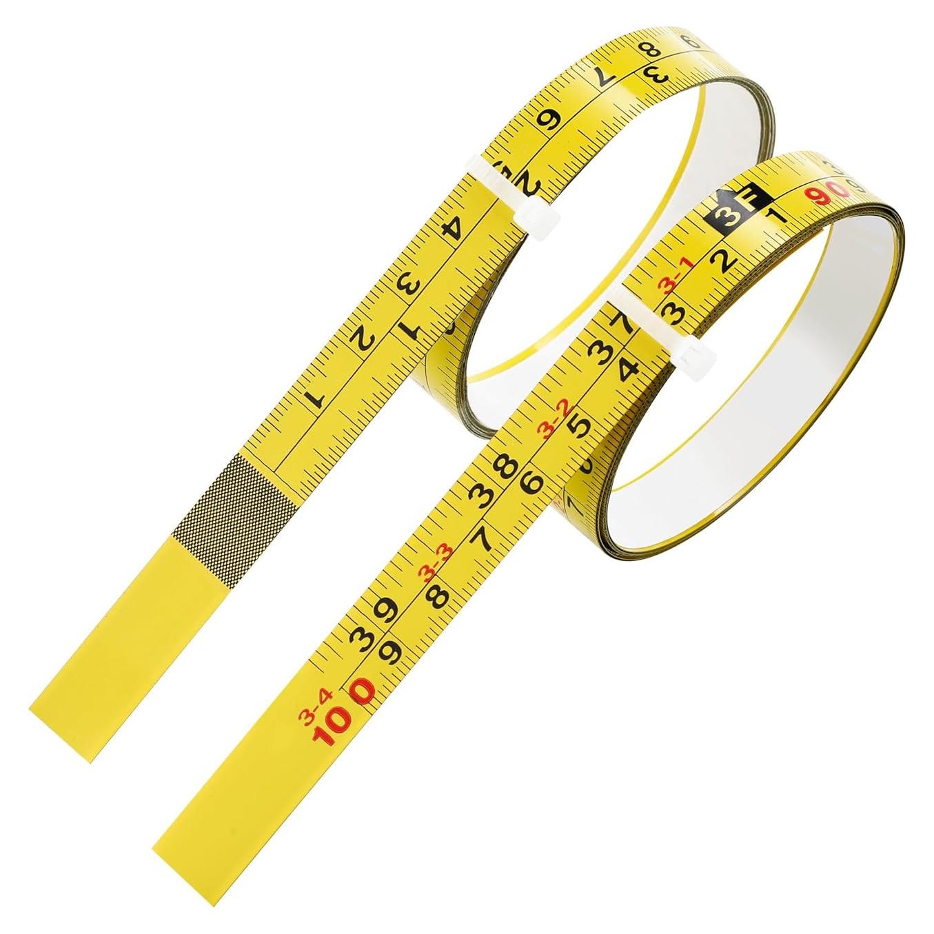 2 Cintas Métricas Autoadhesivas de Acero Opzour 100cm Amarillo