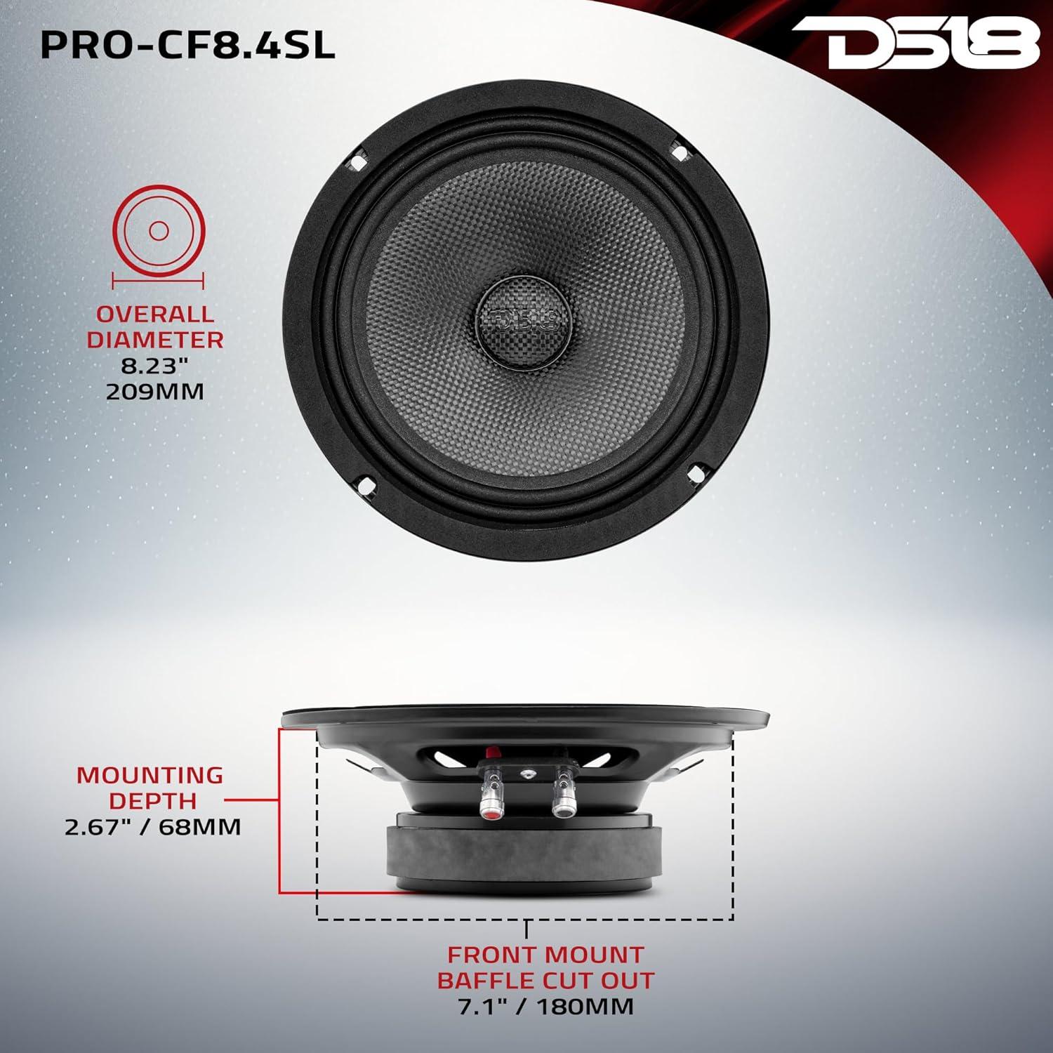 Altavoz DS18 PRO-CF8.4SL 20.3cm Resistente al Agua 275W RMS
