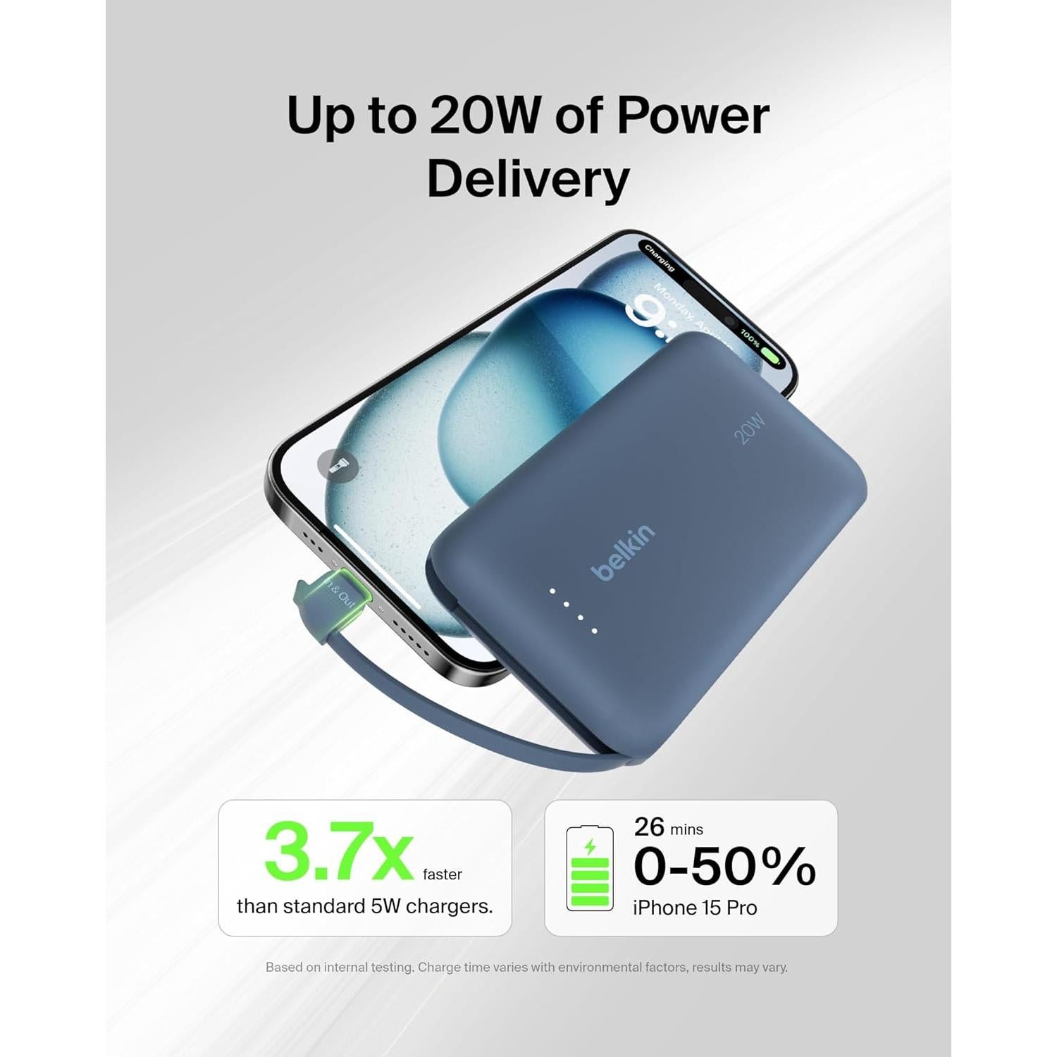 Batería Externa Belkin 10K PD 20W USB-C Carga Rápida
