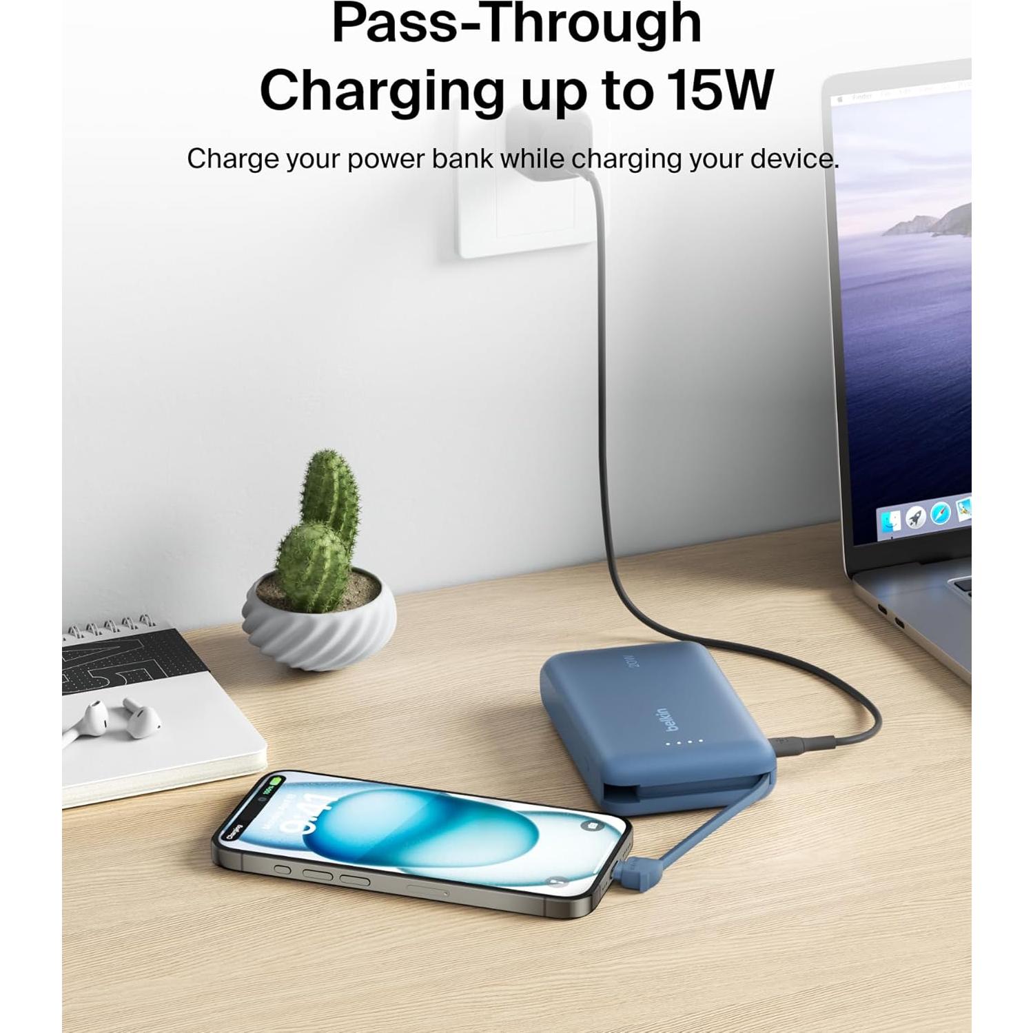 Batería Externa Belkin 10K PD 20W USB-C Carga Rápida