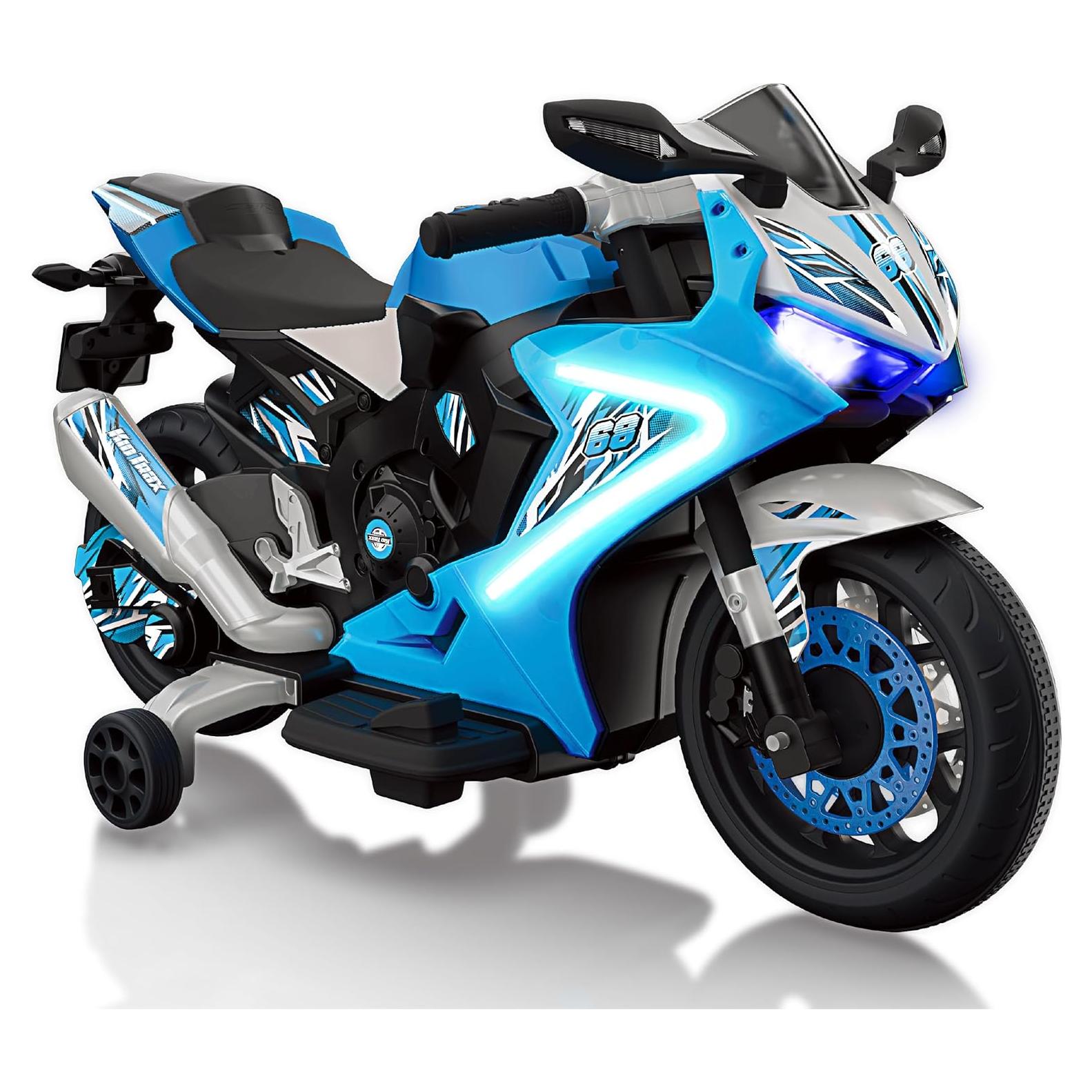 Motocicleta Eléctrica Kid Trax 6V Glow Azul para Niños