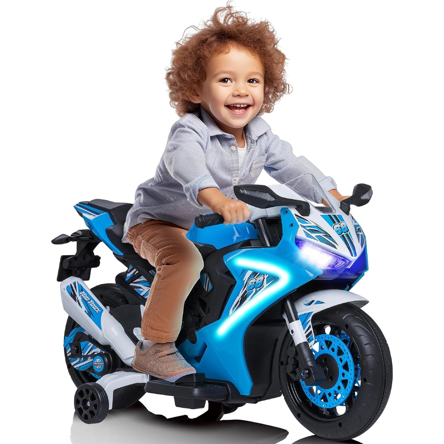 Motocicleta Eléctrica Kid Trax 6V Glow Azul para Niños